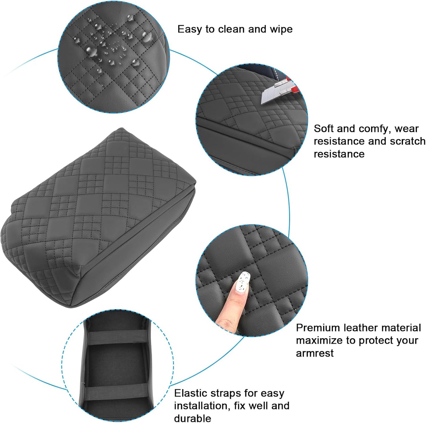 SXCY for 2025 VW Tiguan Armrest Cover Pad for 2025 Volkswagen Tiguan Accessories 2025 Tiguan Center Console Cover 2025 Tiguan Middle Console Cover Add Soft Cotton Cushion (Added-Pad)