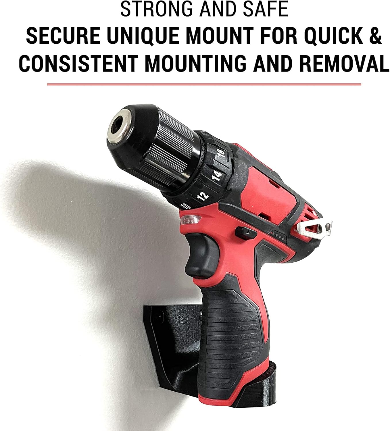 Spartan Mounts Wall Hook for Milwaukee M12 Tools Left - 12 Volt Power Tool Holder, High Strength Low Profile Bracket, Convenient Easy Access Garage Organization