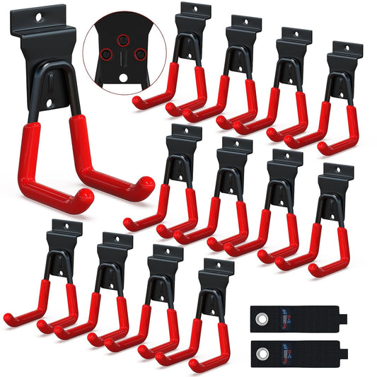 3-H Slat Wall Hooks 12 Pack 4.5 Inch, Slatwall Hooks U Shape,Slatwall Accessories Heavy Duty for Space Saving Used as Proslat Accessories(Red)