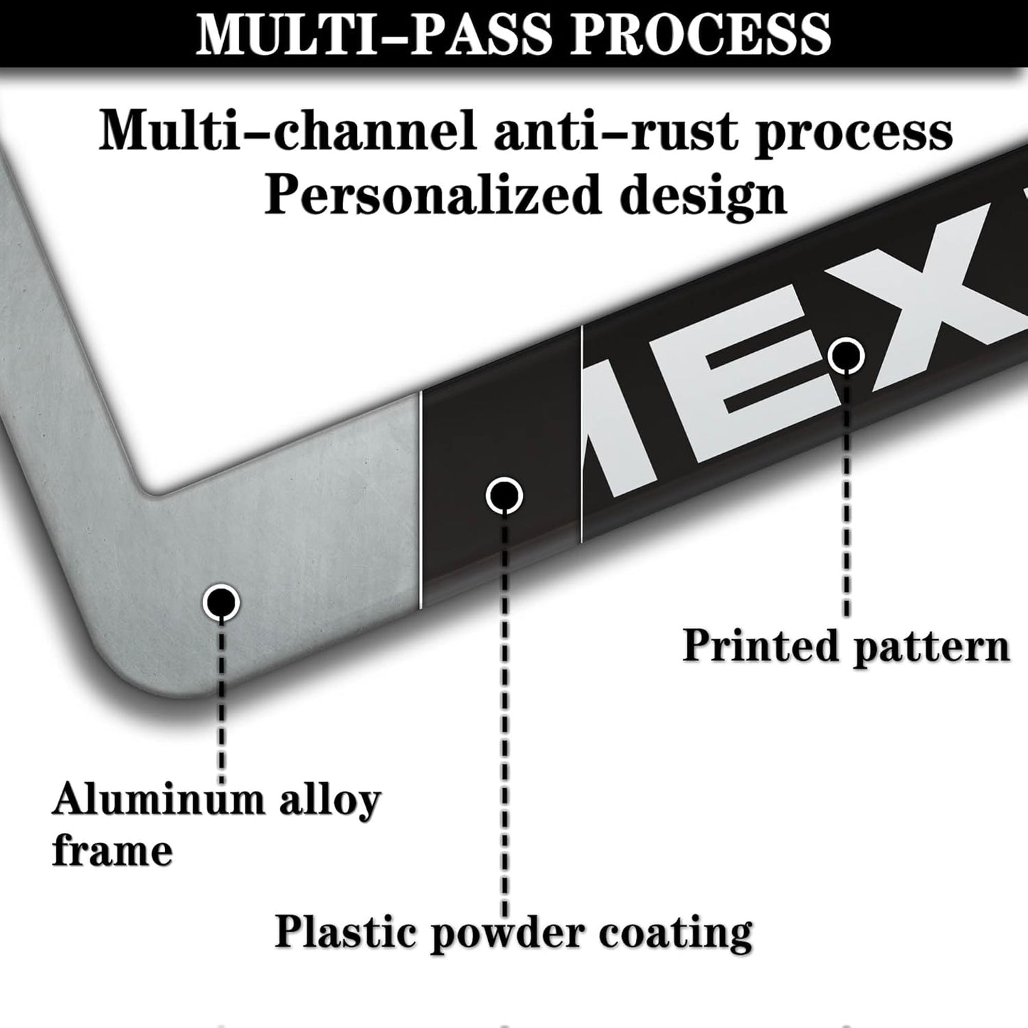 License Plate Frames Multicolor Automotive Exterior Accessories Taco Mexico Universal Aluminum Car Accessory 2 Pack with Screw Covers Set