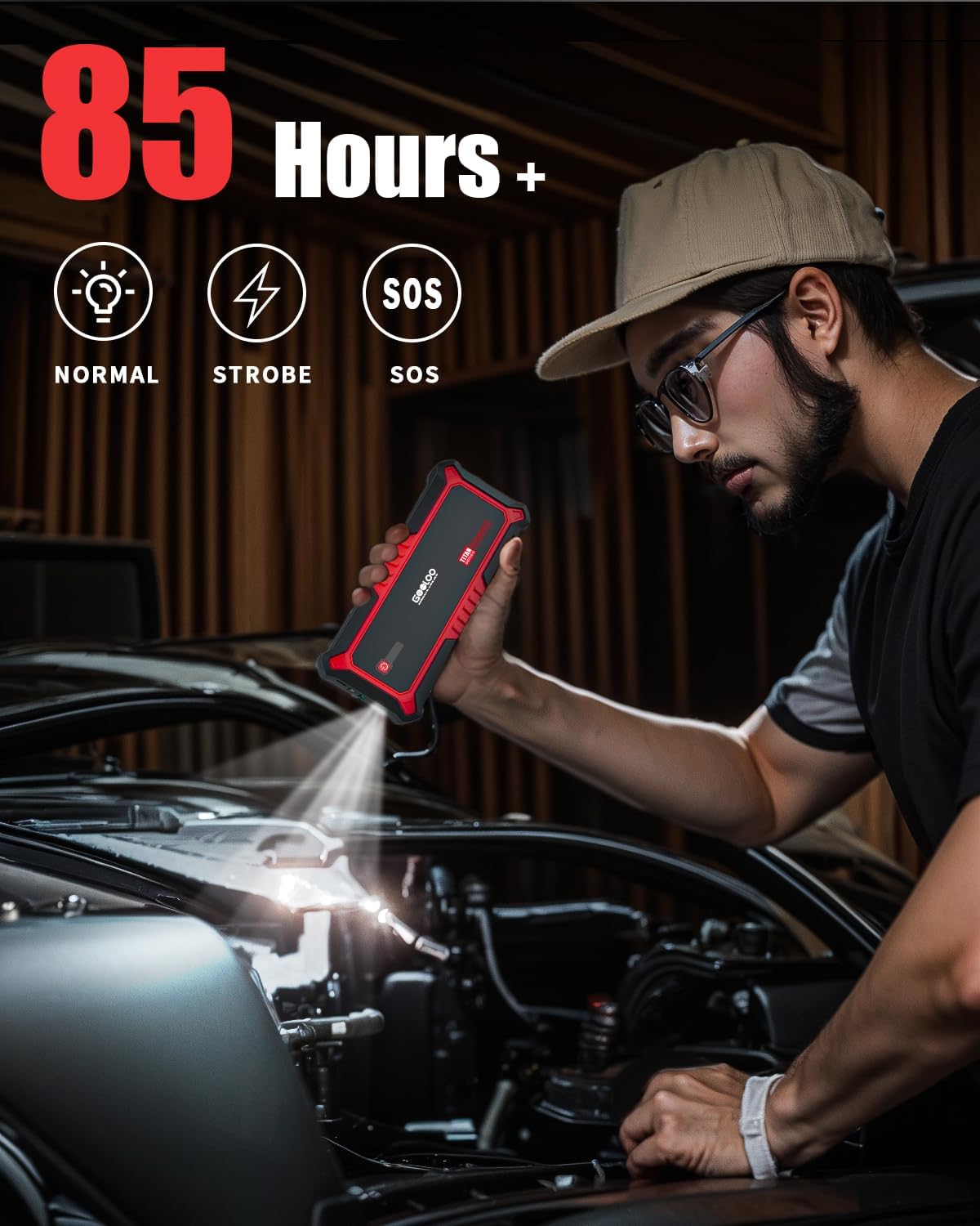 GOOLOO Upgraded GP3000 Jump Starter 3000A Peak Car Starter (Up to 9L Gas or 7L Diesel Engine) 12V Jump Box Auto Lithium Battery Booster SuperSafe Portable Power Pack with USB Quick Charge, Type-C Port