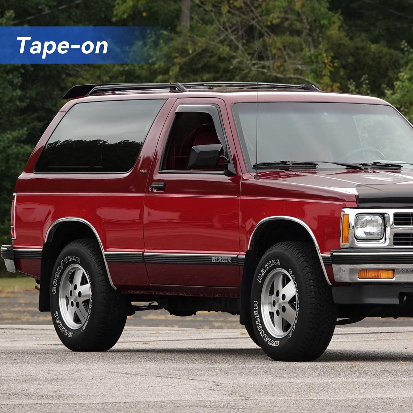 Window Visors Rain Guards for 1987-1991 Chevy Blazer, Out-Channel Window Vent Wind Deflectors Visors Shades for 1973-1991 Chevy GMC C/K/R-Series Pickup/Suburban
