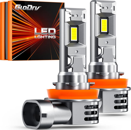 [2025 Upgrade] H 11 Led Bulbs [Latest & Brightest] 40000lm 800% Brighter 1:1 Mini Size Design With 6000k Cool White，Direct Installation Fog Light Bulbs Plug and Play, Pack of 2