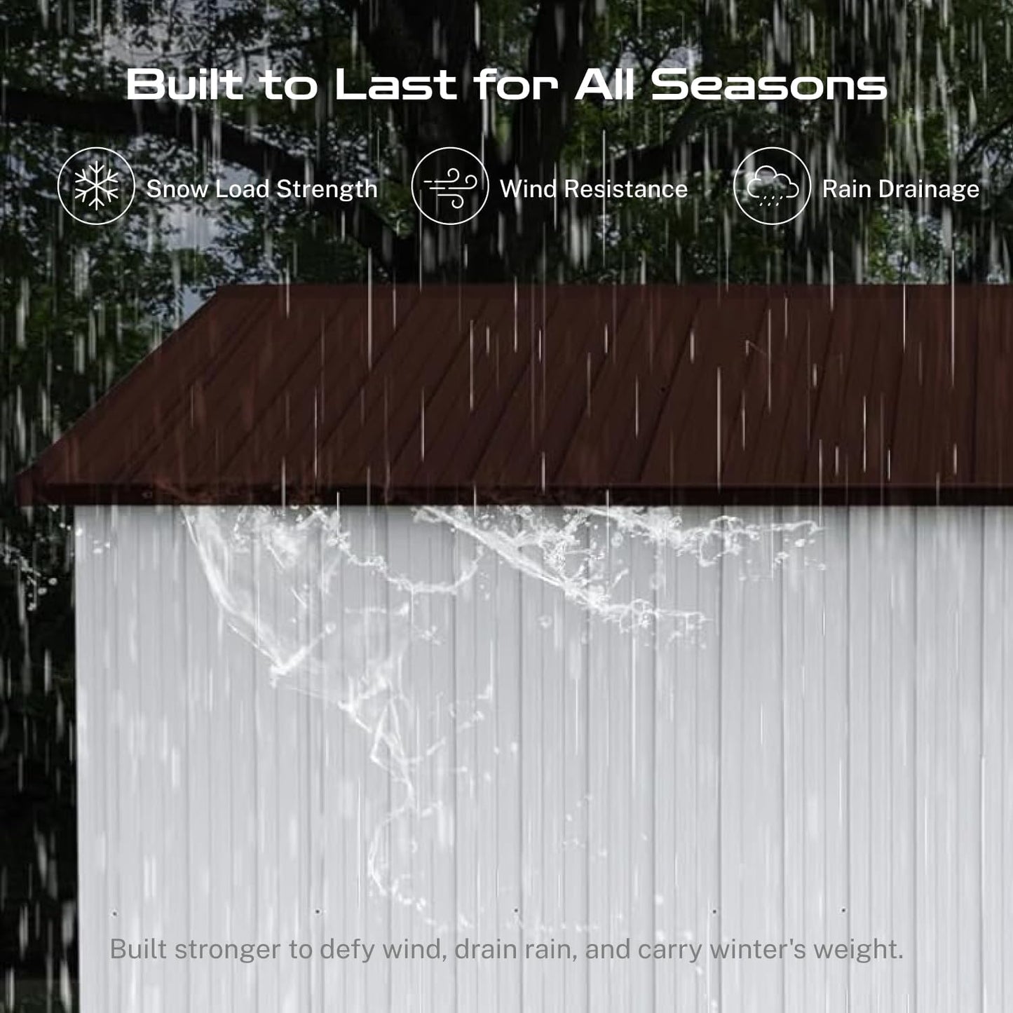 10 x 12 FT Outdoor Storage Metal Shed, Garden Bike Shed with Slooping Roof, Lockable Doors and Windows, All-Weather Tool Shed Easy to Assemble for Backyard, Patio, Lawn, White