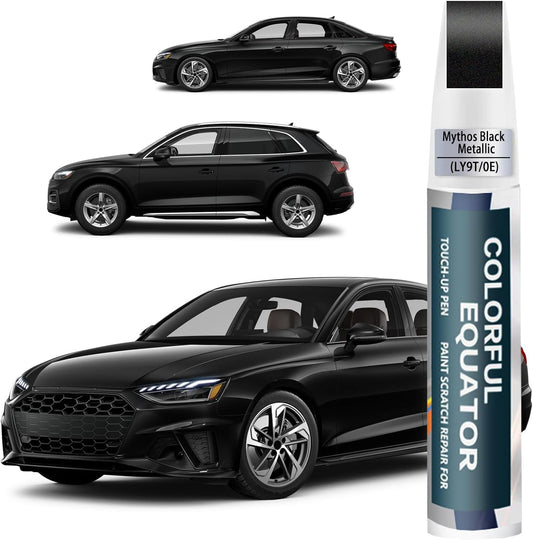 Mythos Black Metallic(LY9T/0E) Touch Up Paint Compatible with Audi, Car Paint Pen Scratch Repair Two-In-One Touch Up Paint, Premium Car Scratch Remover for Deep Scratches