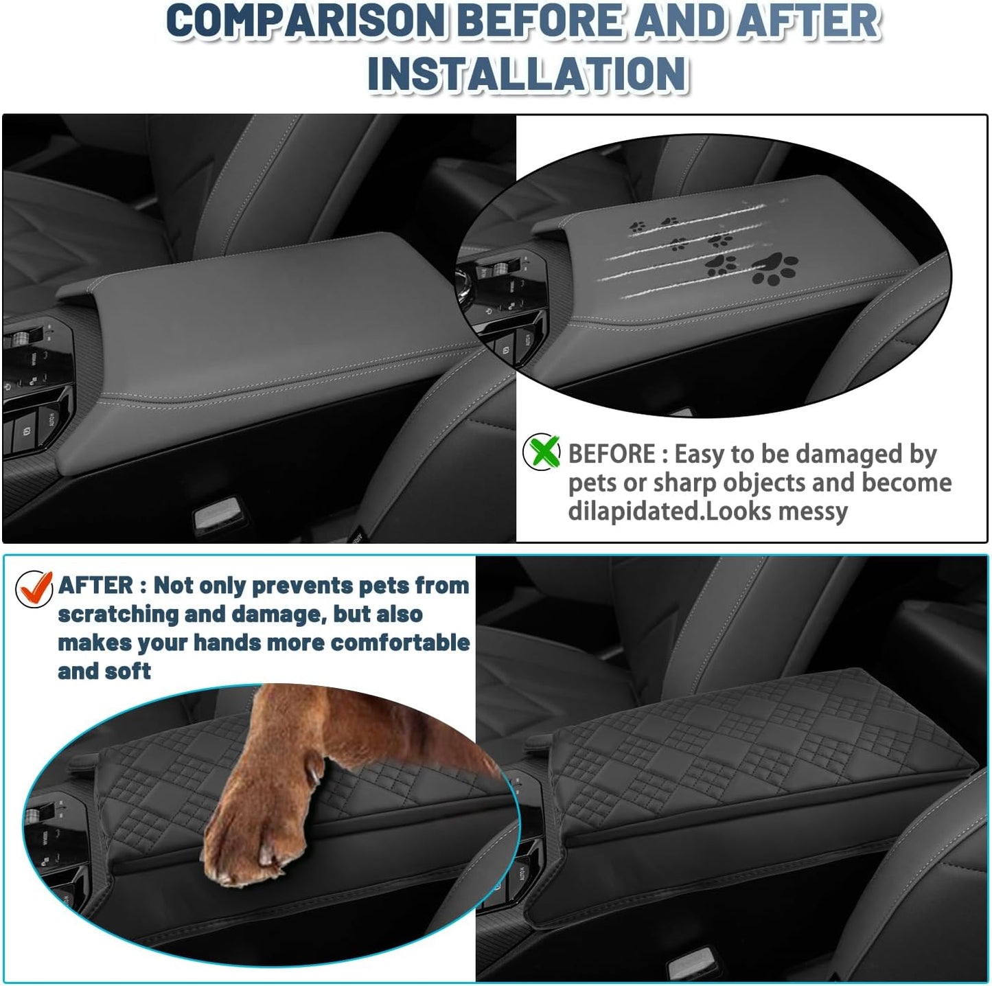 Ruiya 2025 BMW X3 Center Console Cover,for BMW 2025 X3 G45 (30 xDrive/M50 xDrive) Accessories Soft Comfy Plus Cotton Thicken Armrest Lid Cover Compatible with 2025 BMW X3 Interior Accessories