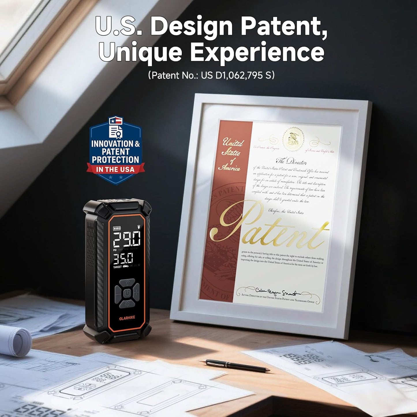 OlarHike Cordless Tire Inflator Portable Air Compressor, Ultra Fast Inflation, Air Pump for Car Tires, Pickup Truck, Motorcycle, Bicycle, Balls, Electric Pump with LED Light & Digital Pressure Gauge