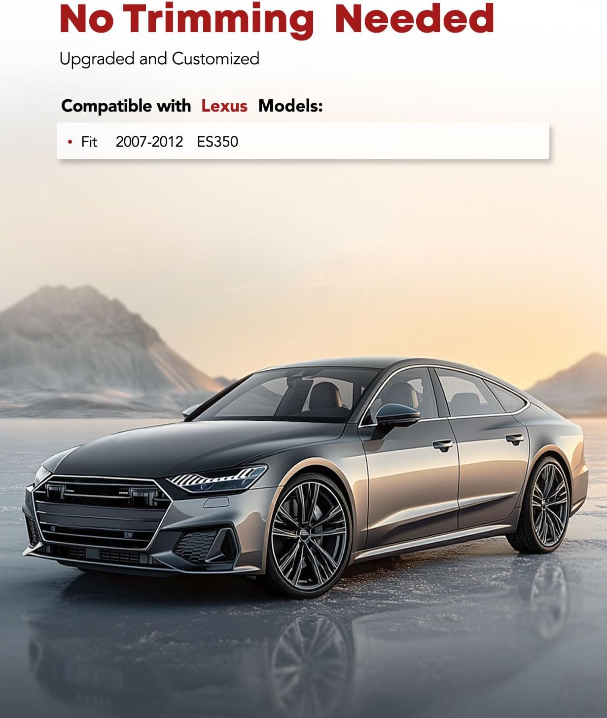 YHTAUTO Automotive All Weather Floor Mats Compatible with Lexus ES350 2007-2012, Car Mats Custom Fit TPE Floor Liners Front & Back Seat, Black, Set of 3