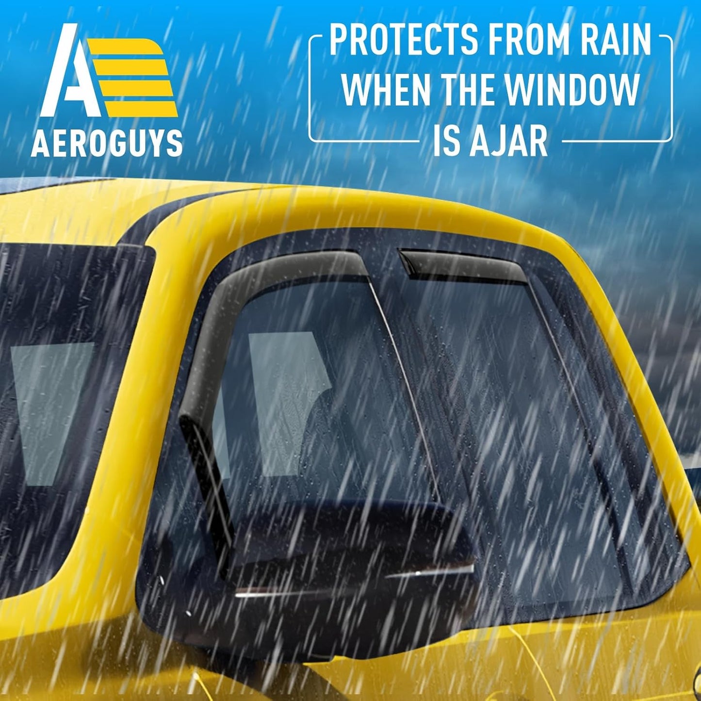 Extra Durable Window Deflectors in-Channel Window Visors Rain Guards Fit for Honda Ridgeline 2017-2025, Sun Visors, Wind Vent for Shades, Exterior Car Accessories - 4 pcs. AG0856