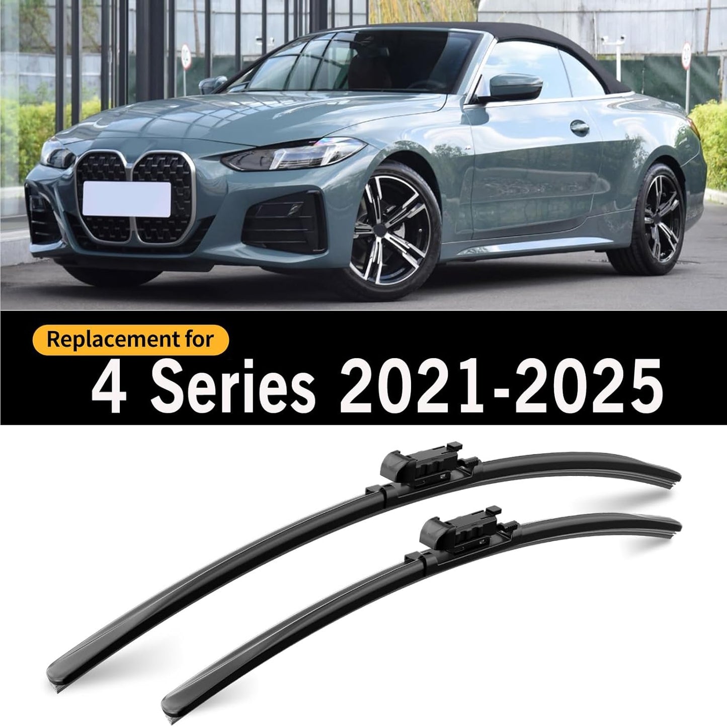 Front Windshield Wipers, 2-Piece Set for BMW 4 Series 430i M440I 2021 2022 2023 2024 2025 Automotive Replacement Front Wiper Blades for Car Window