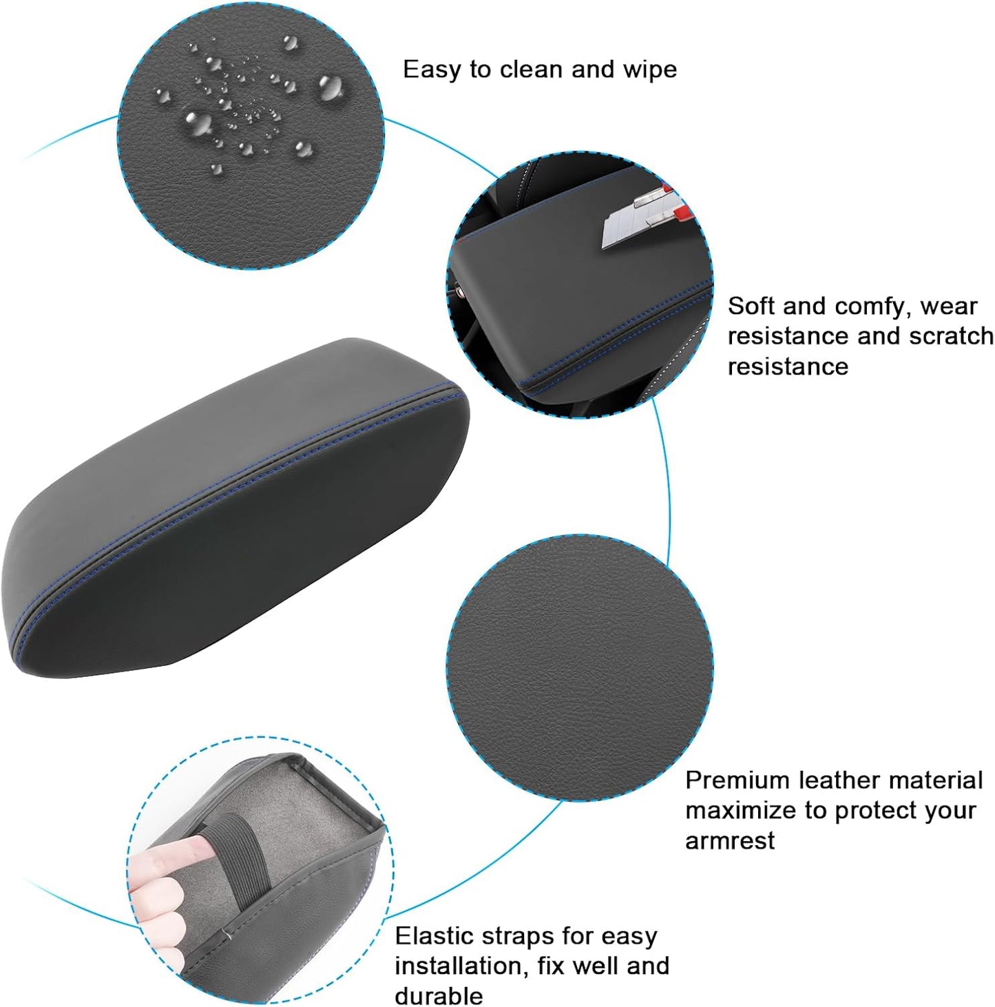 SXCY for Forester Accessories 2025 Armrest Cover for Forester 2025 Accessories 2025 Forester Center Console Cover 2025 Forester Middle Console Cover (Blue Line)