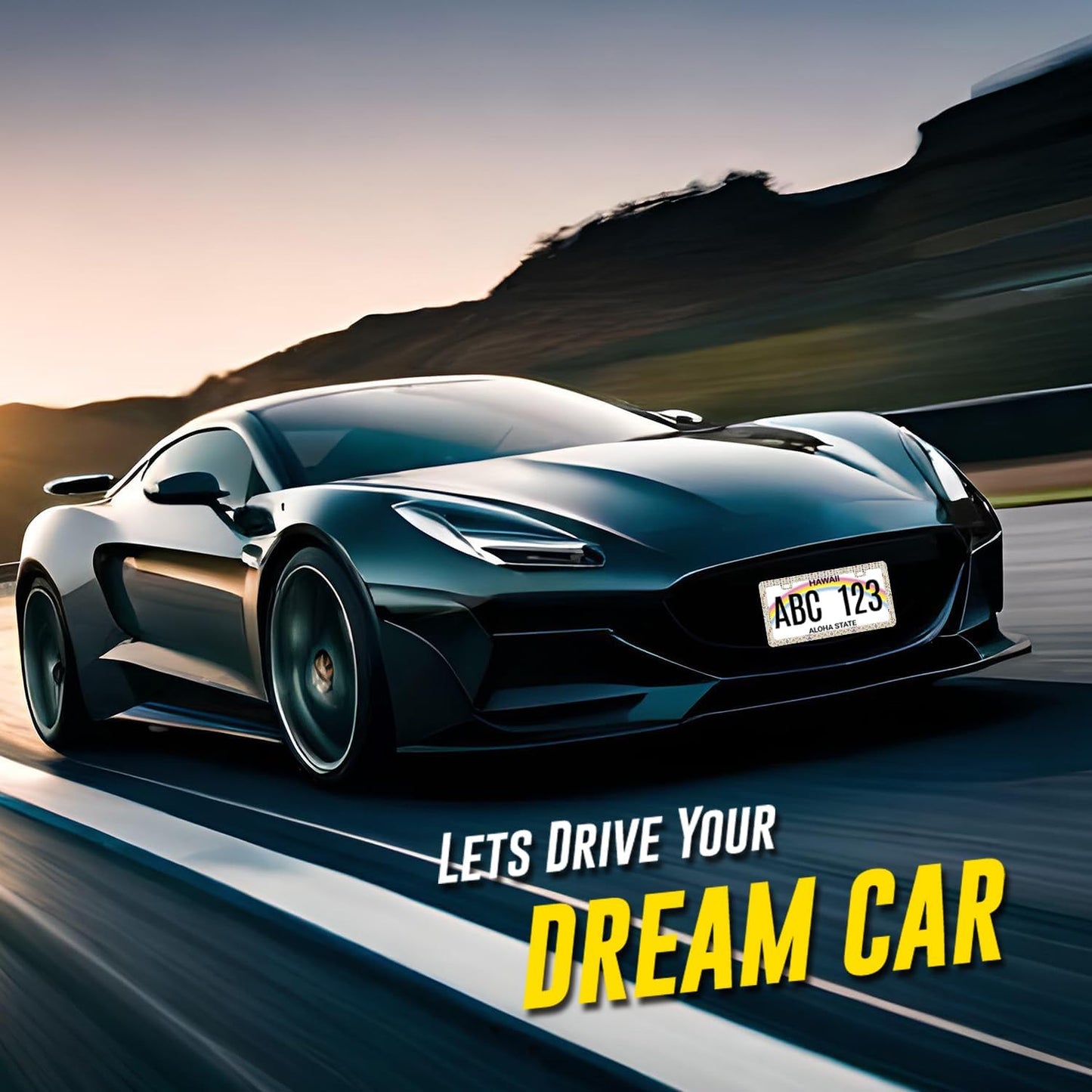 Arrow Print License Plate Frame Colorful Adventure Awaits License Plate Holder Funny License Plate for Car Decoration Stainless Steel Auto Parts with Screws 12.3" x 6.3"