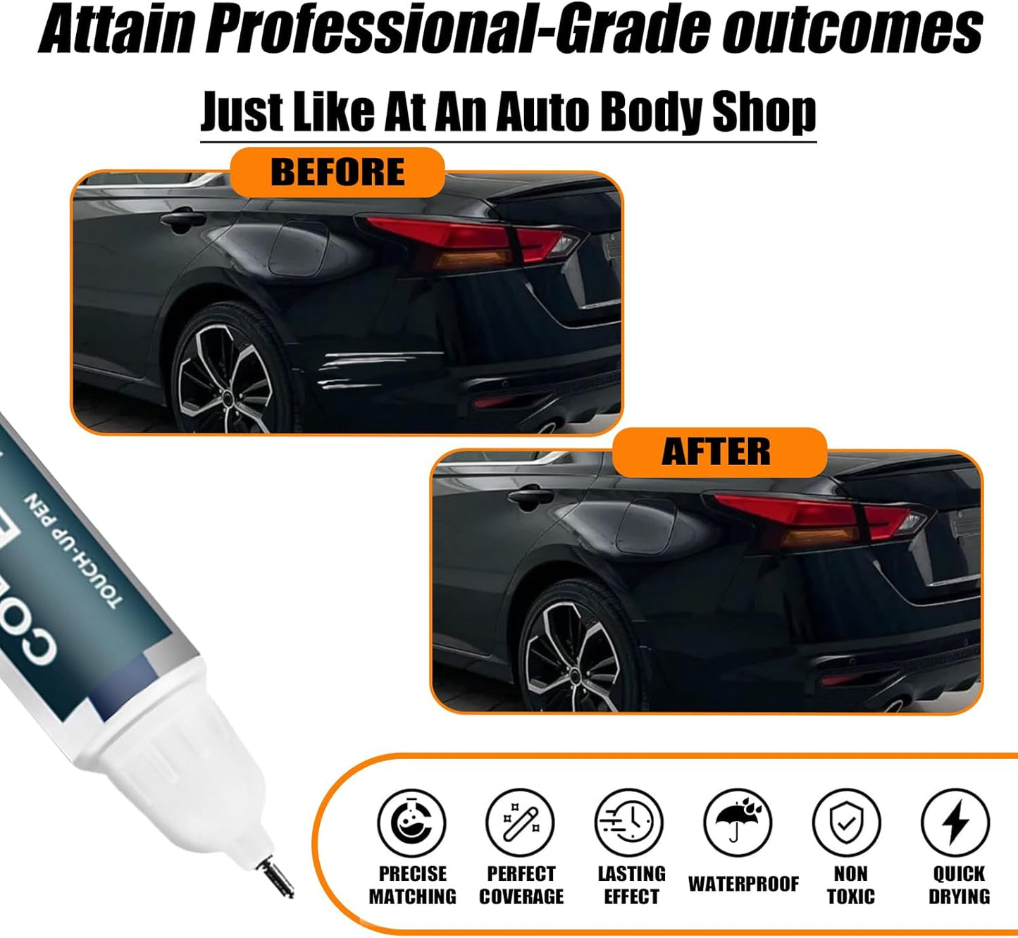 G41 Black/Magnetic Black Pearl Touch Up Paint for Nissan, Car Paint Pen Scratch Repair Two-In-One Touch Up Paint, Premium Car Scratch Remover for Deep Scratches