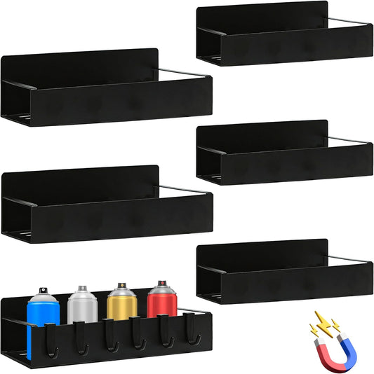 6Pcs Magnetic Aerosol Spray Can Holder, Steel Magnet Spray Toolbox Bottle Holder Rack Mechanic Paint Can Organizer Tool Box Storage Rack for Garage Home Workspace