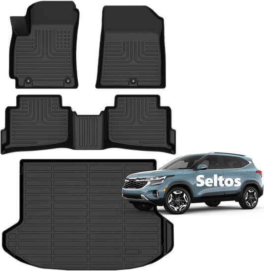 Accessories for Kia Seltos Floor Mats 2024 2025 Car Mats for Kia Seltos All Weather Floor Mats Cargo Liner