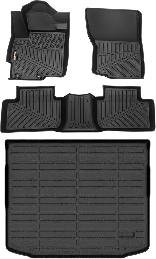 Binmotor-Floor Mats & Cargo Liner for Mitsubishi Outlander Sport 2011-2024 (Onlyfor 5 Seater), All Weather Car Floor Mat for Outlander Sport Accessories TPE Heavy Duty Rubber Liners Cargo Trunk Mat