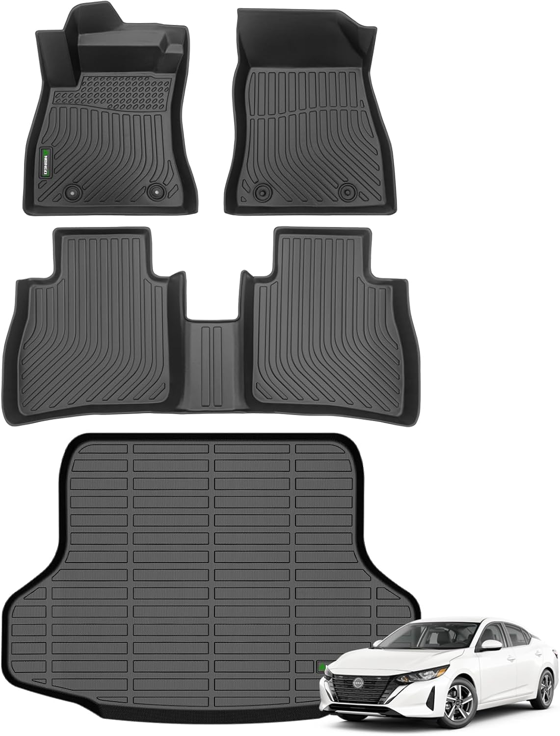ANBINGO®-Floor Mats for Nissan Sentra 2014-2019 All Weather for Nissan Sentra Floor mats Protection TPE Custom Sentra Floor Mats & Cargo Liner Accessories Black