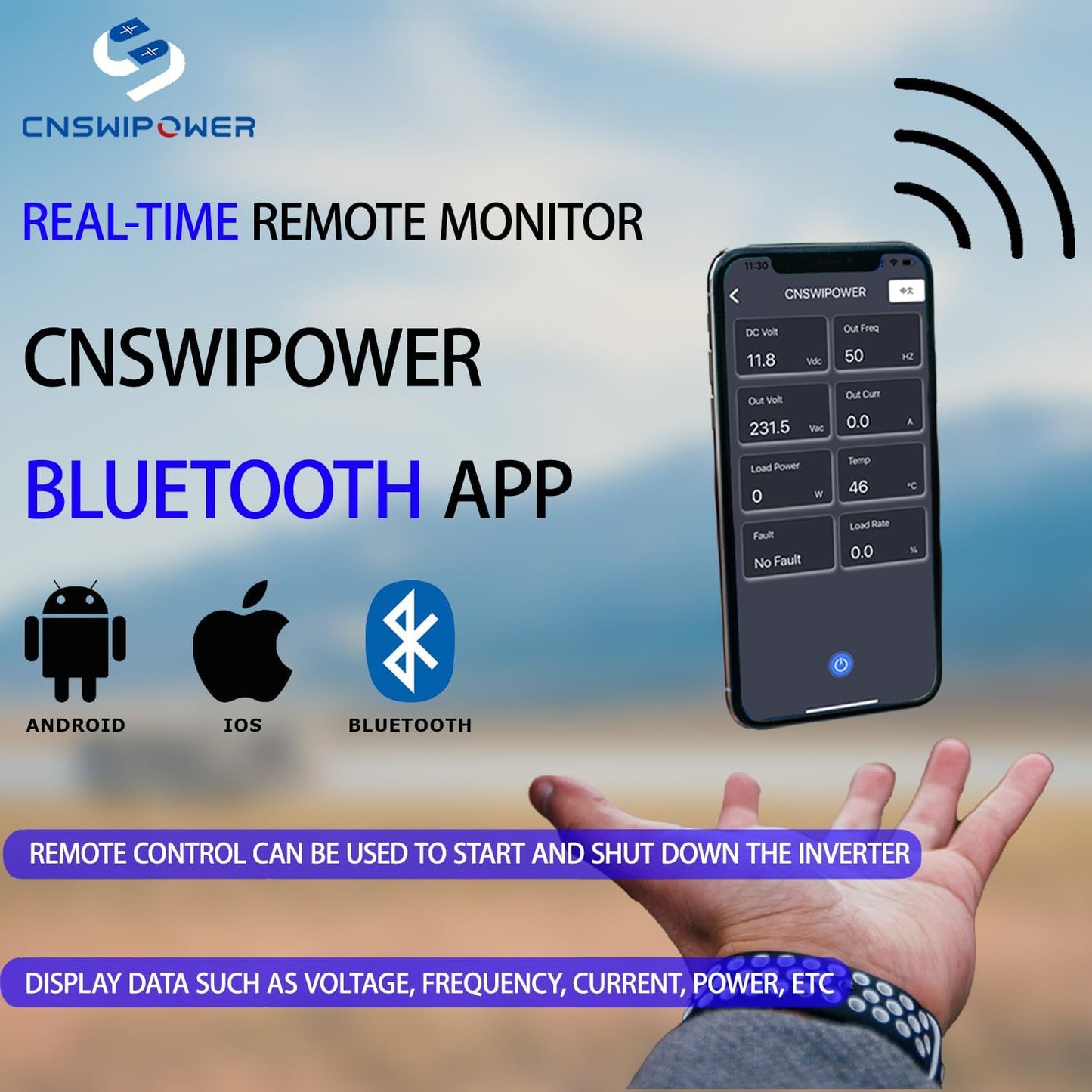 Xijia Pure sine Wave Inverter 2000W 48 Volt dc to 120 Volt ac Inverter (Peak Power 4000W) rv Converter 60HZ with Soft Start for car &Camping (DC48V (Range 40V-60V) 2000W)