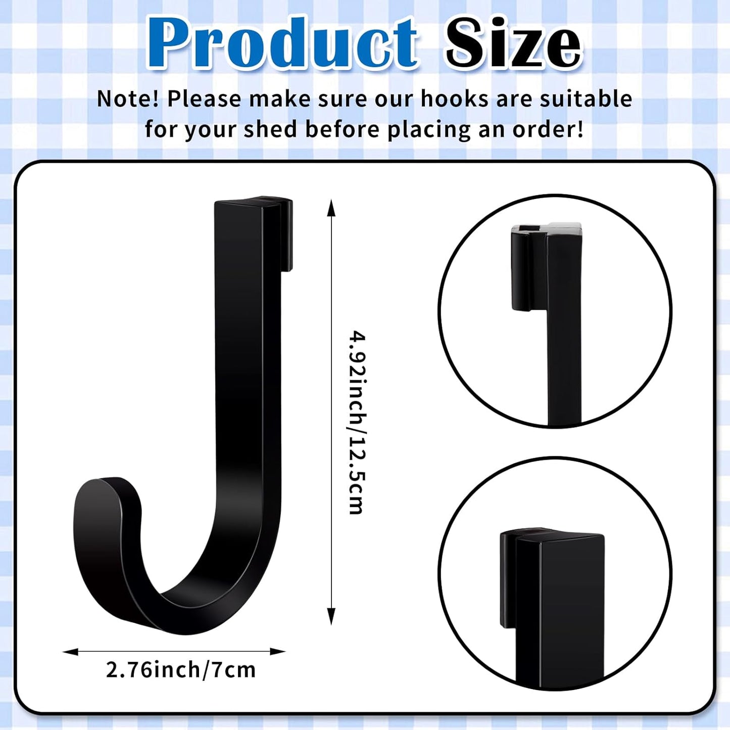 8 Pack Black J Shed Storage Hooks Storage Hooks Compatible with Lifetime Sheds Shed Accessories Organization Parts Hanging Home Office Garage Bathroom Dressing Rooms Wall-Mounted Coat Racks