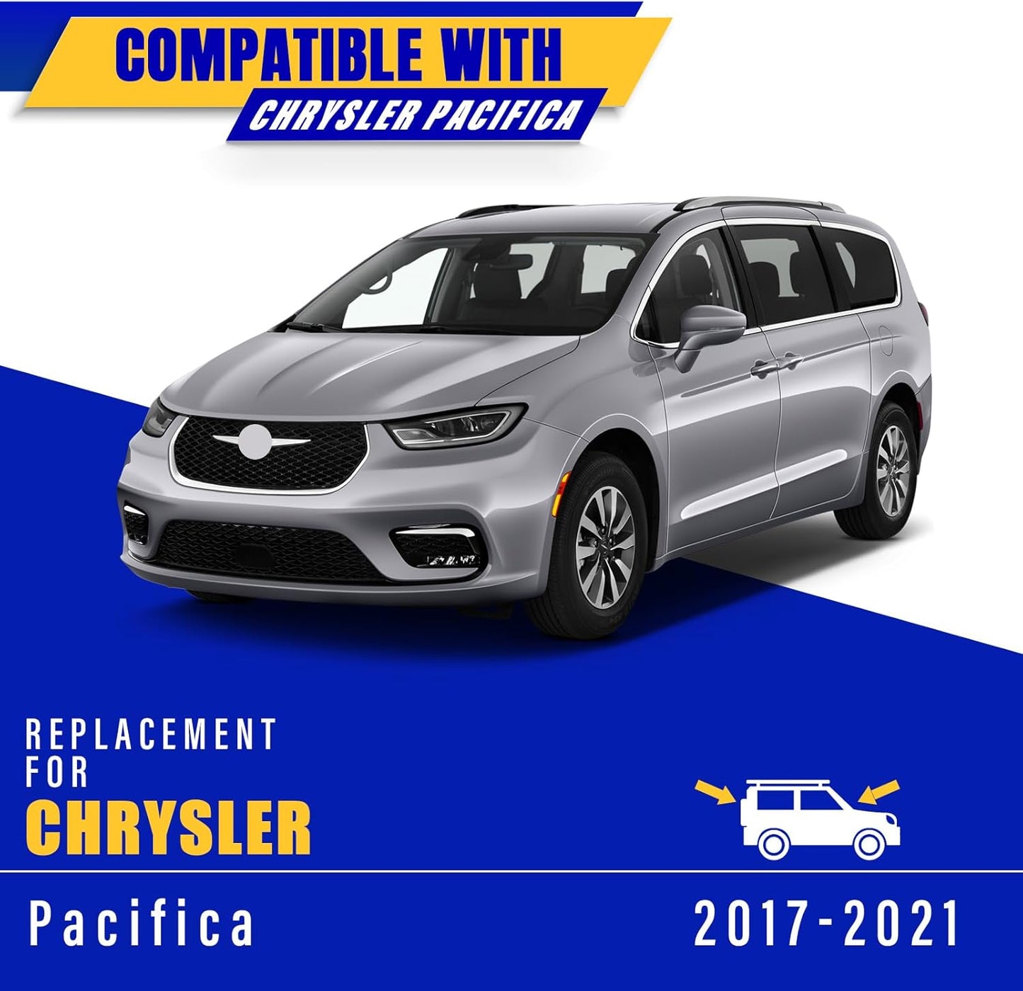 3 wipers Replacement for 2017-2021 2022 2023 2024 Chrysler Pacifica, Windshield Wiper Blades Original Equipment Replacement - 26"/20"/14" (Set of 3) U/J HOOK