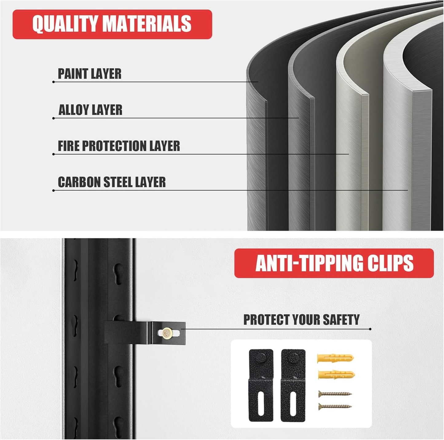 5 Tier Heavy Duty Metal Shelving Unit, Industrial Storage Shelf for Garage, Utility, and Industrial Use - Metal Storage Shelf Organizer, Durable Garage Storage Shelving 24" D x48 W x72 H