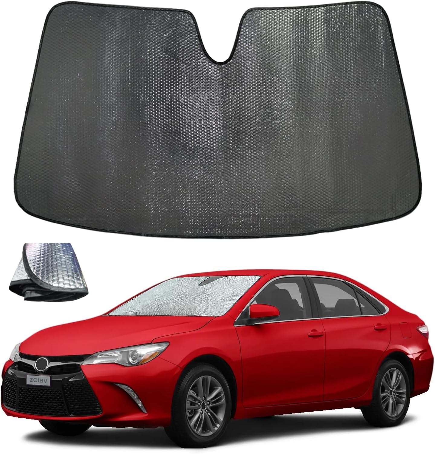 Windshield Sun Shade for Toyota Camry 2012-2017 - 5-Layer Bubble Foldable Front Window Shade Sun Visor Accessories - Blocks Heat & UV Rays