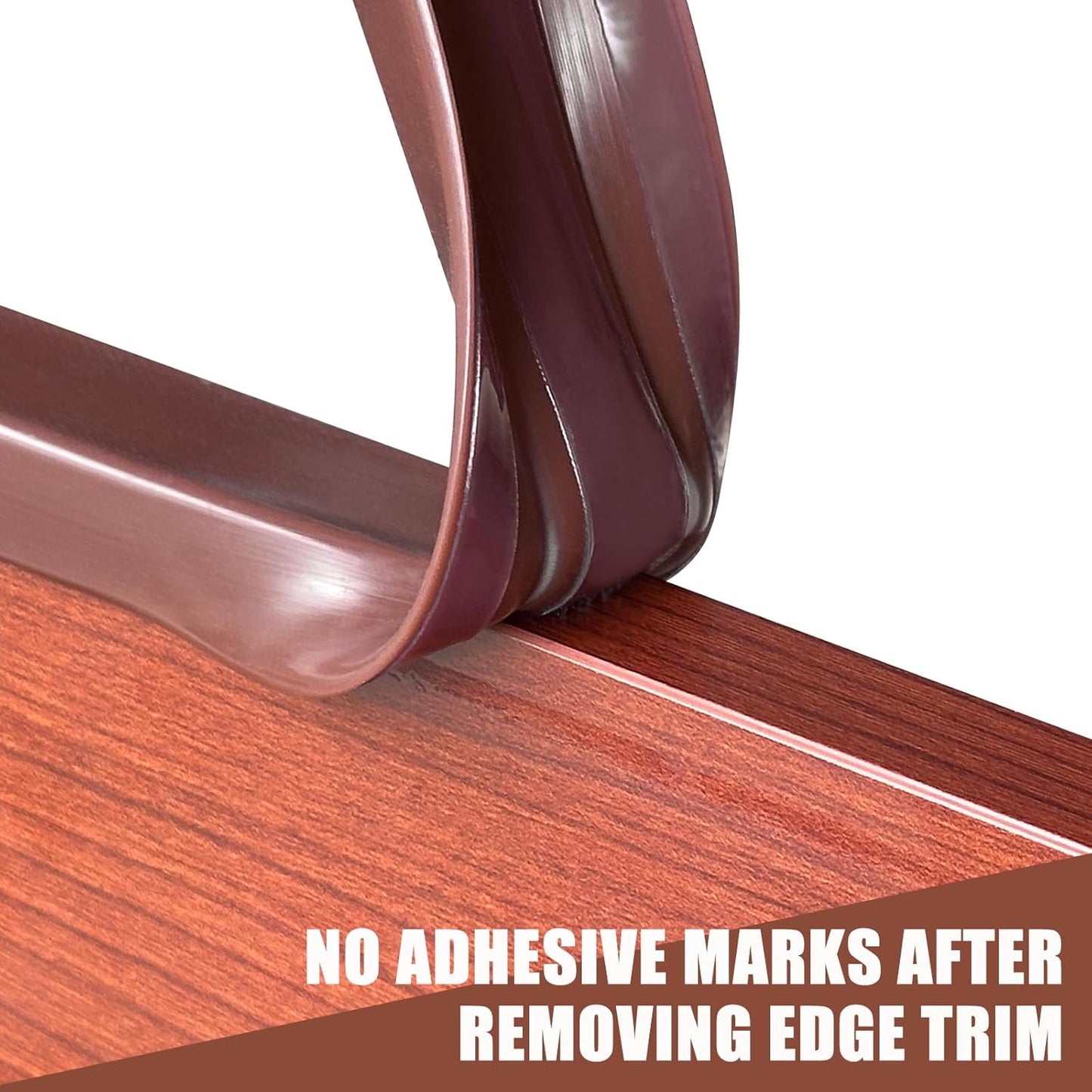 Rubber Edge Trim, Flexible Self Adhesive U Shaped Peel and Stick Edge Banding, 1-3/8"(35mm) U Channel Edge Protector for Door Sides, Edge Guards for Woods, Furniture, 20Ft, Brown Color