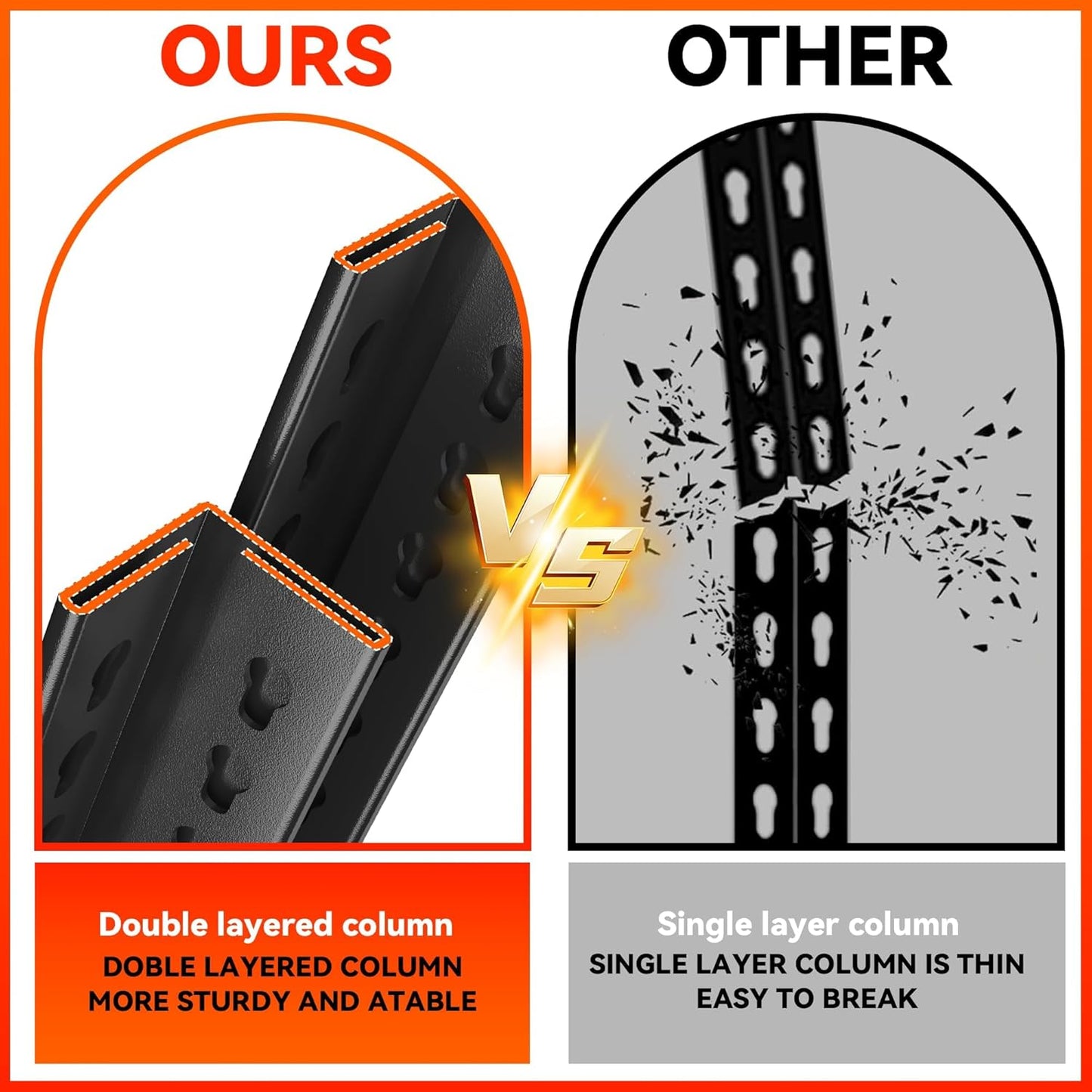 63''H Garage Shelving Heavy Duty Garage Storage Shelves, 3000LBS Capacity Adjustable 5 Tier Metal Industrial Shelf Unit for Kitchen, Utility Room, Warehouse and Basement, Black (14''Dx40''Wx63''H)