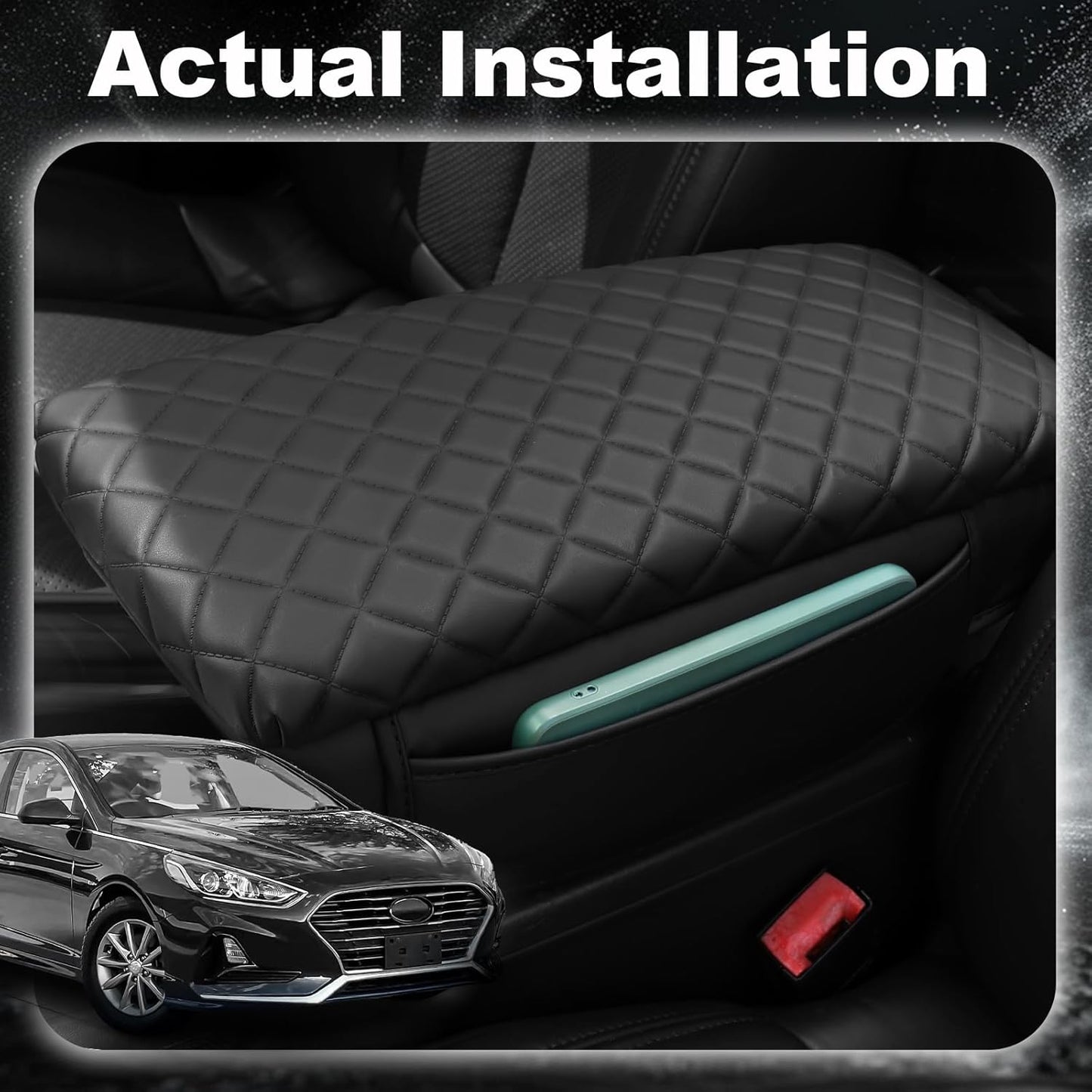 Center Console Cover for Hyundai Sonata 2015 2016 2017 2018 2019 Armrest Console Pad Lid Cover Sonata Accessories (Sonata 2015-19 pad)