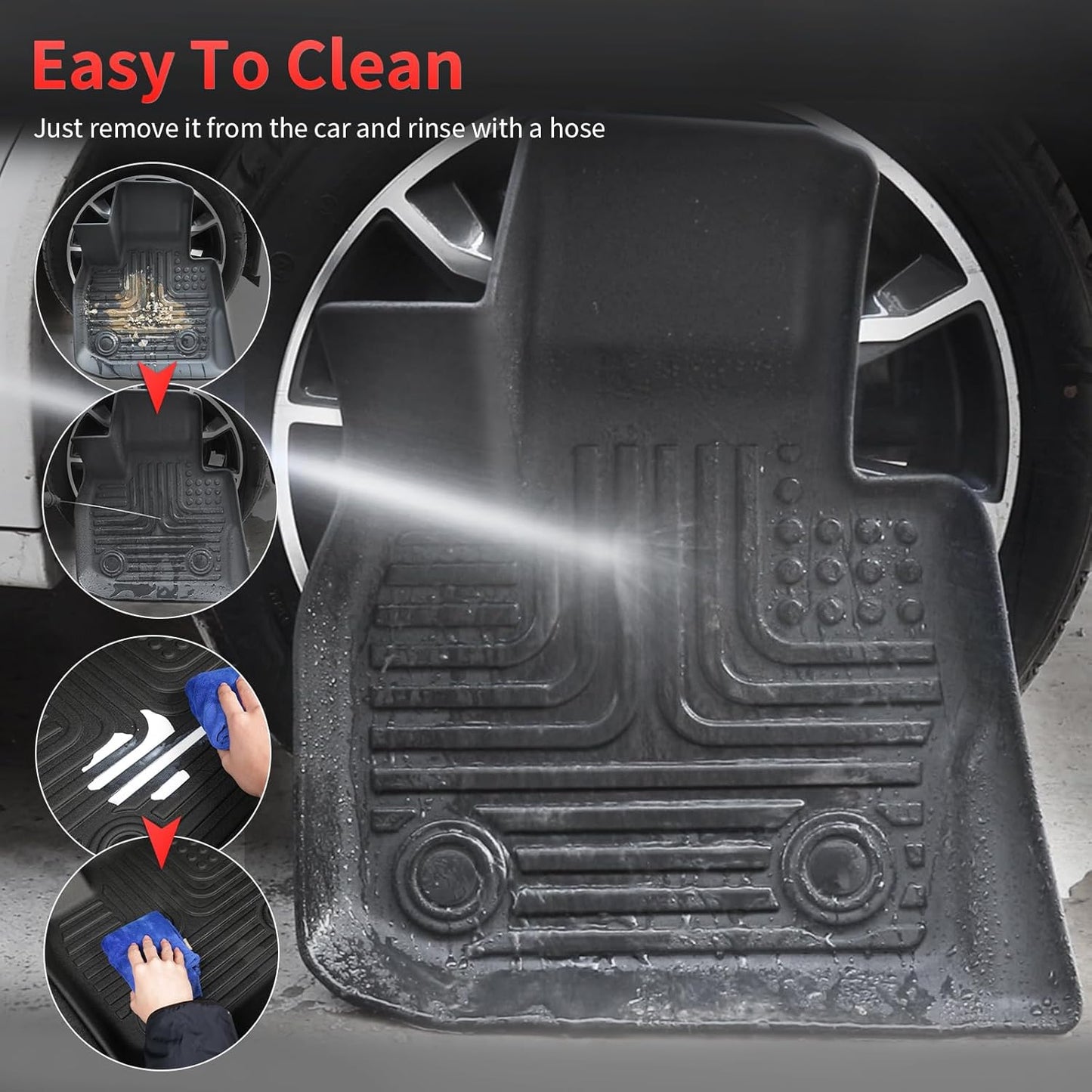 Wayhigh-Floor Mats for 2021-2025 Kia Sorento Hybrid (PHEV & HEV) 6 & 7 Seats TPE Trunk Mat with Backrest Mat All Weather Waterproof Duty Rubber Cargo Liners Floor Mats Custom