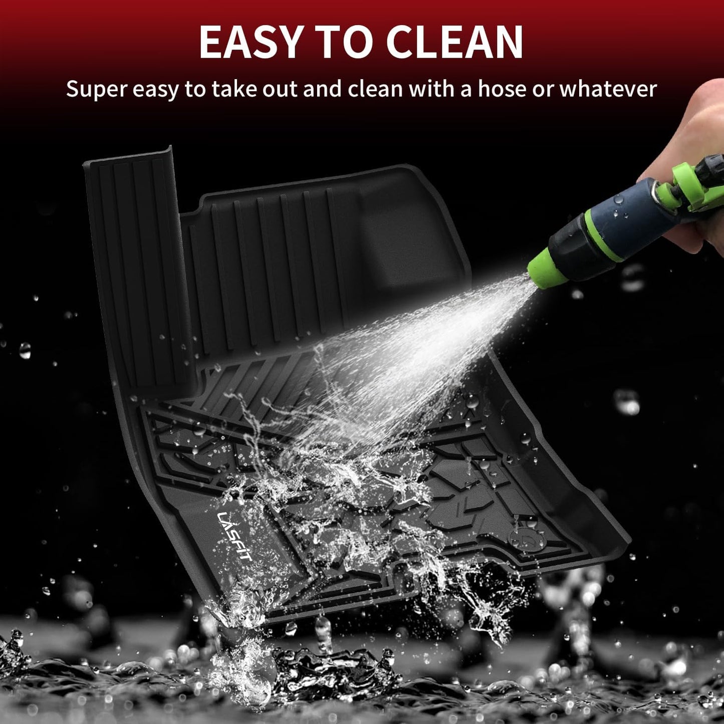 LASFIT Floor Mats for Ford Maverick 2025 2024 2023 2022 (Hybrid Models Only) All Weather Car Mats TPE Truck Liners Vehicle Accessories for Ford Maverick - 1st & 2nd Row, Black