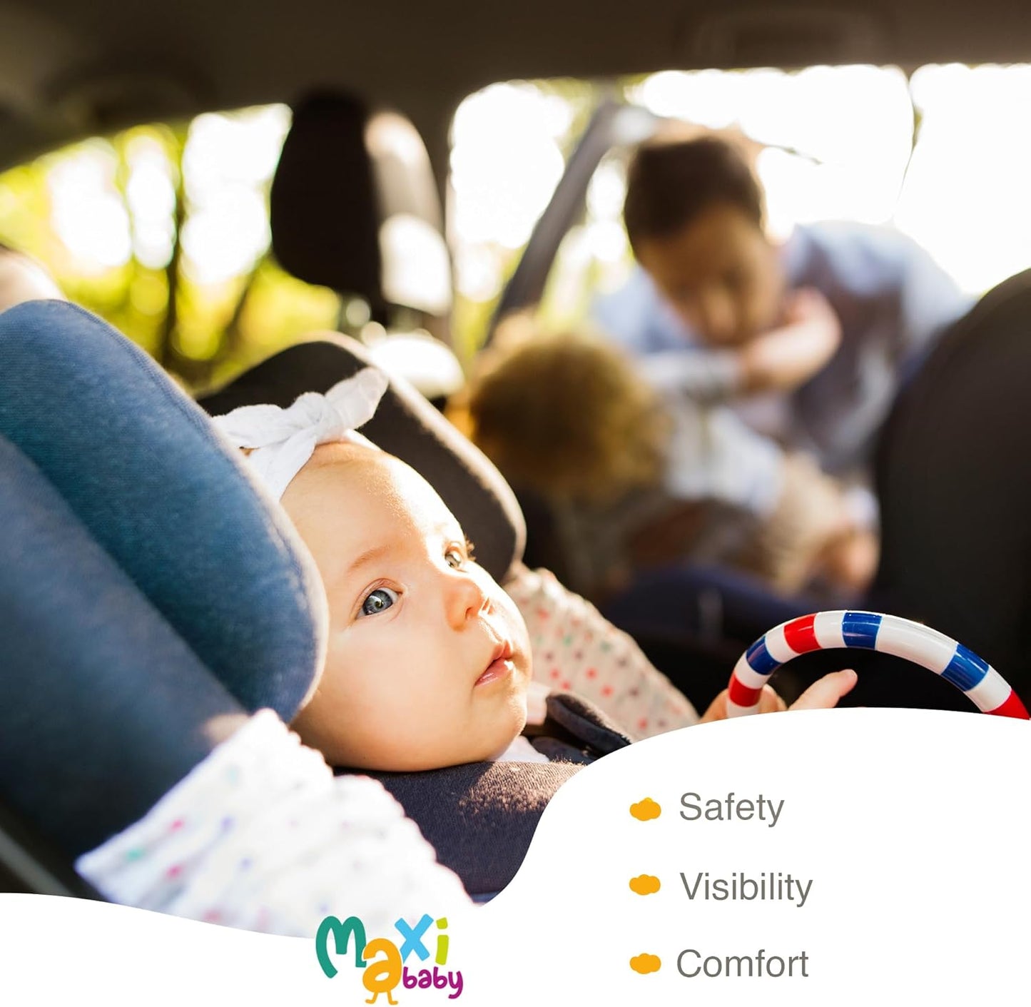 Baby car seat mirror camera - BabyCam 4.3" LCD Rear Seat Mirror - Wide-Angle Camera & Night Vision - Easy Plug & Play Install - Safe Baby Monitoring in Car - Maxi Baby