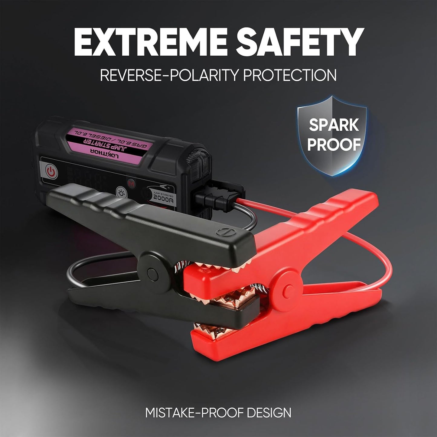 J400 Jump Starter with ConnectMax Tech, 2000A 12V Battery Jumper Starter Portable, Lithium Jump Box and Jump Pack for Up to 8.0-Liter Gas and 6.0-Liter Diesel Engines, Smart Digital Screen