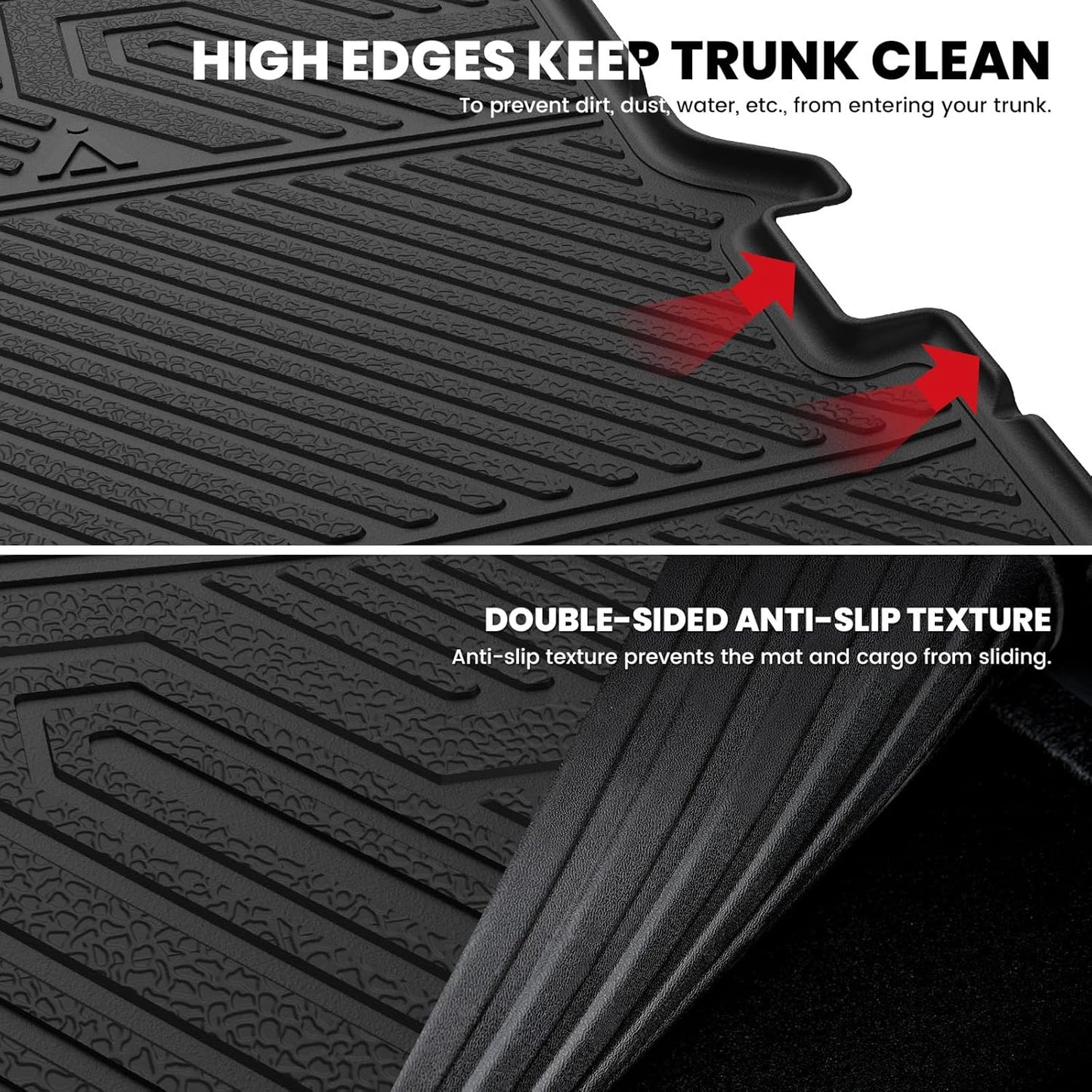 LASFIT Trunk & Backrest Mat for Ford Explorer 2015-2019, Custom Fit All Weather Protector TPE One-Piece Design Easy Installation Trunk with Seatback Mat, 1pc Black