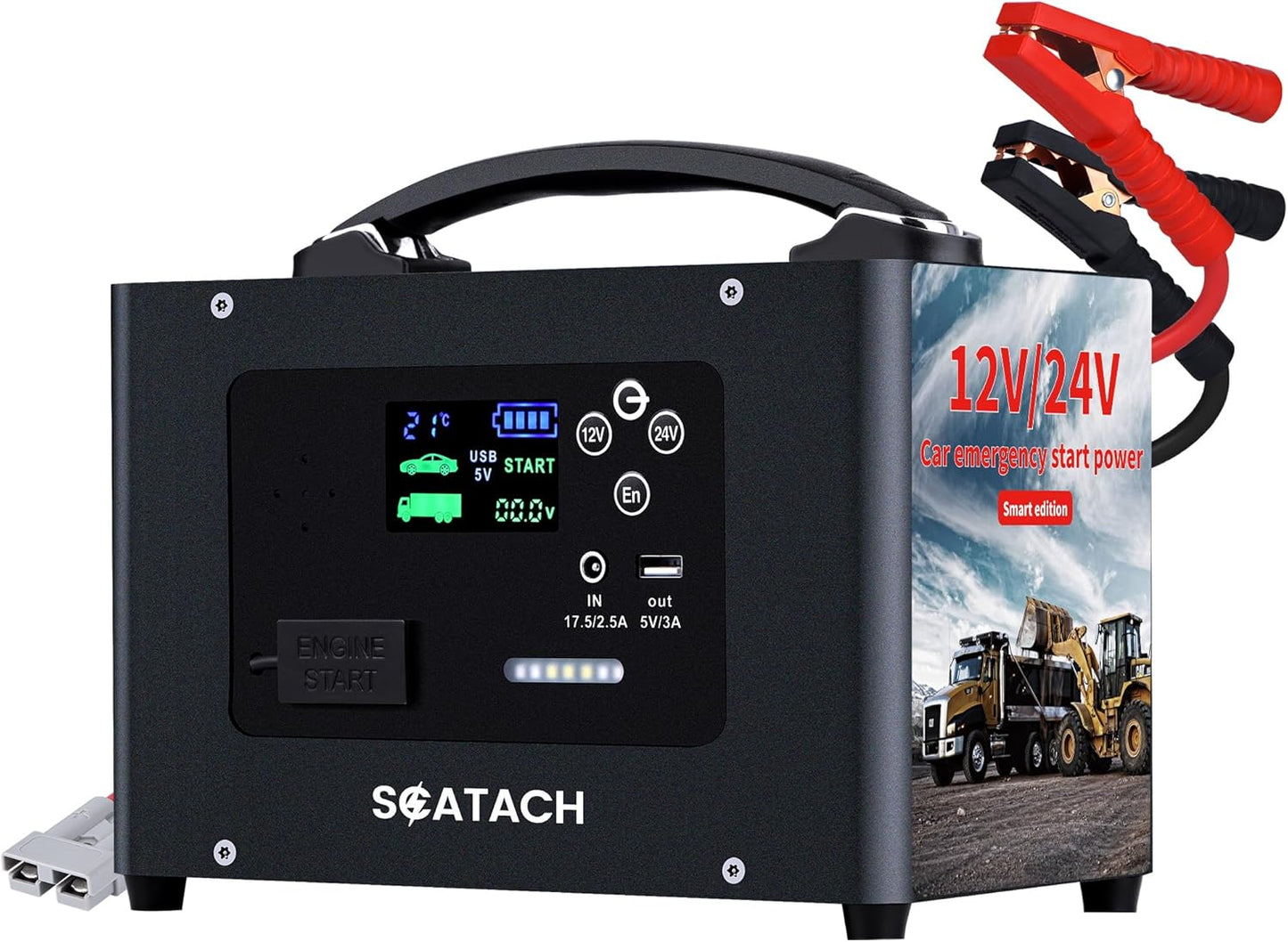 10000A Jump Starter, 24V 155WH Car Battery Jumper Starter for All Gas & All Diesel Engines, Heavy Duty Jump Starters, Truck Jump Starter Portable Power Station for Camping, Portable Power Bank (V10-1)