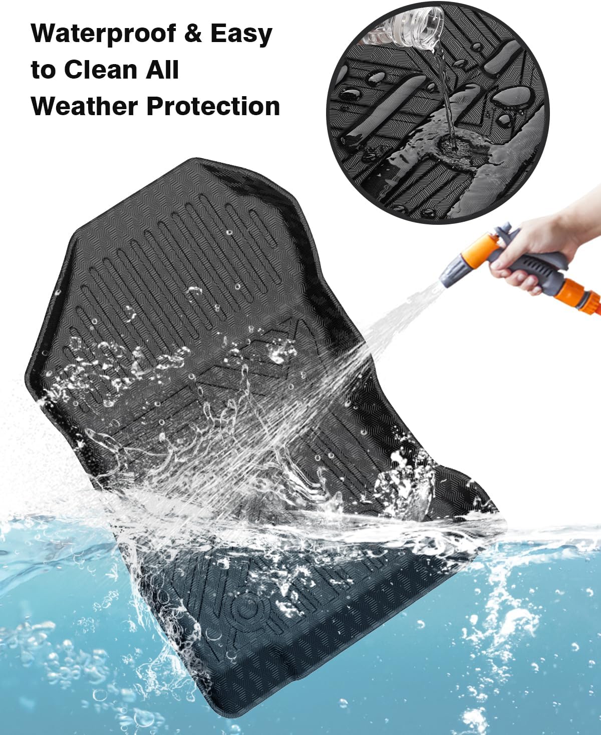 Powerty Floor Mats & Cargo Liner for 2019-2024 Subaru Forester Accessories Cargo Mats TPE All Weather Floor Liners Heavy-Duty Trunk Liners Trunk Mat 3PCS