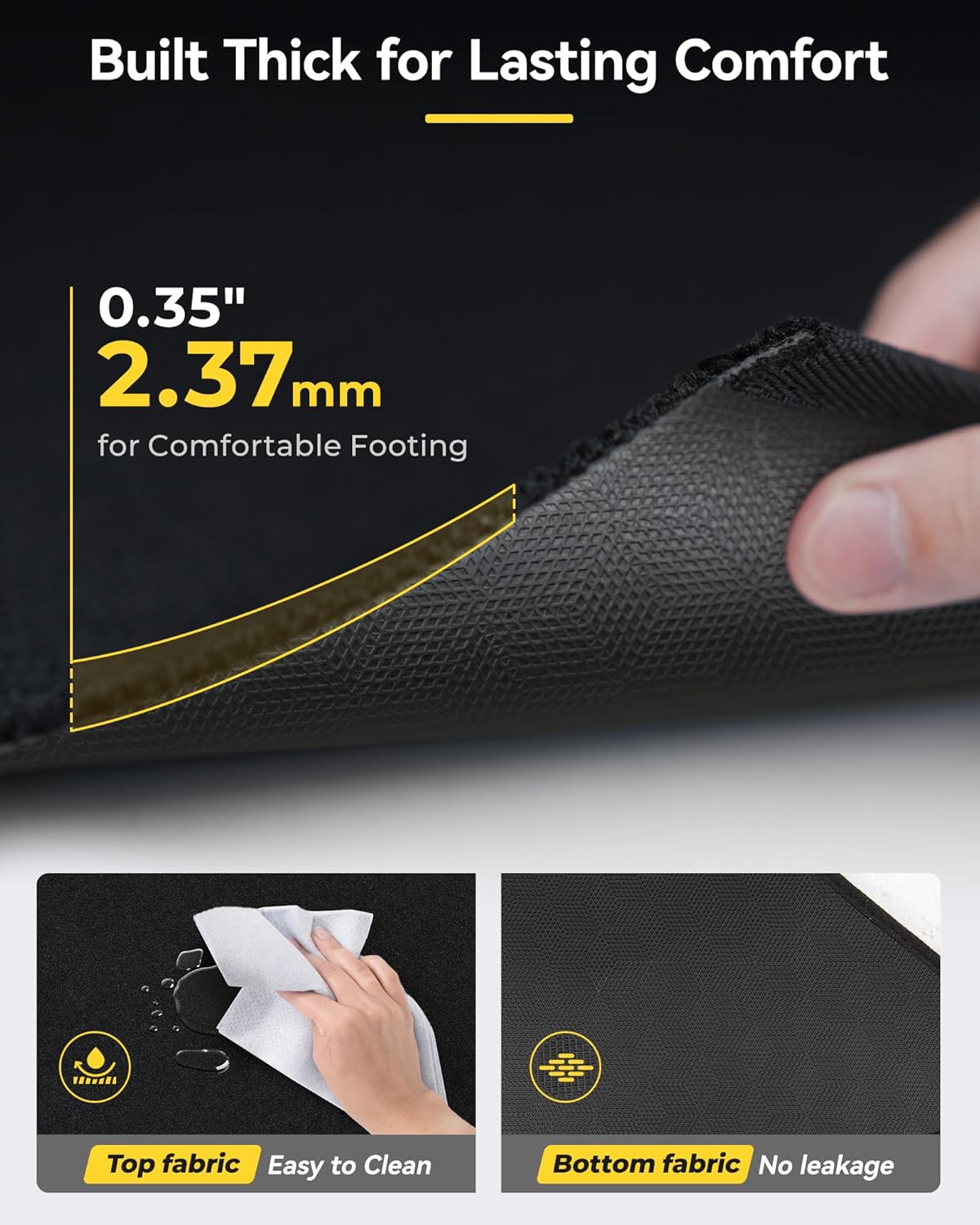 3W Floor Mats & Cargo Liner Fit 2022-2025 Jeep Grand Cherokee(Non L or WK) Carpets for 1st Rows Black Mats Custom Fit for Grand Cherokee, 6PCS