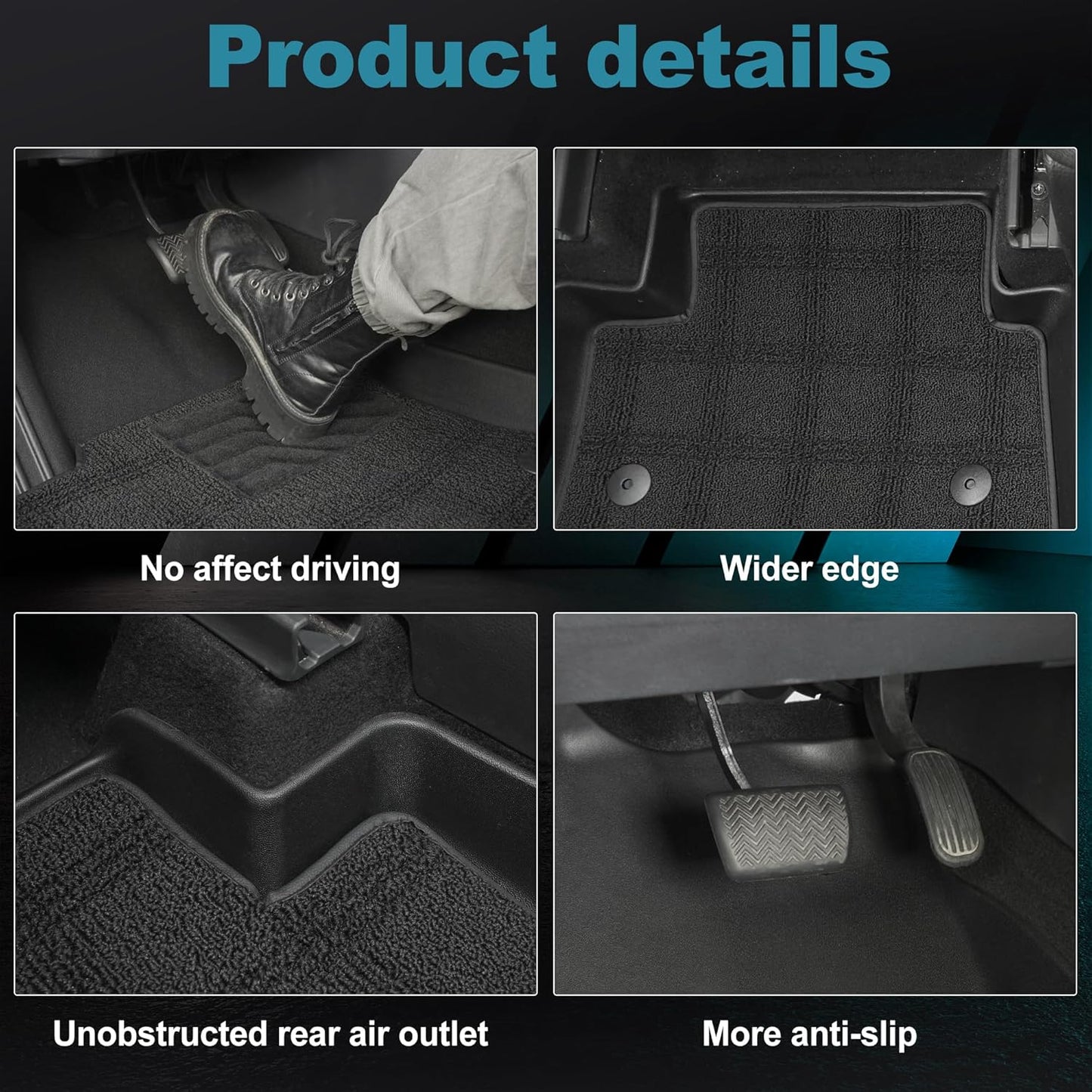 TPE Floor Mats & Carpet Mats Fit for Honda HRV 2023-2025 & Acura ADX 2025 - All Weather Protection Durable Waterproof TPE Anti-Slip Car Floor Liner - Double Layer Car Mats for HR-V Accessories