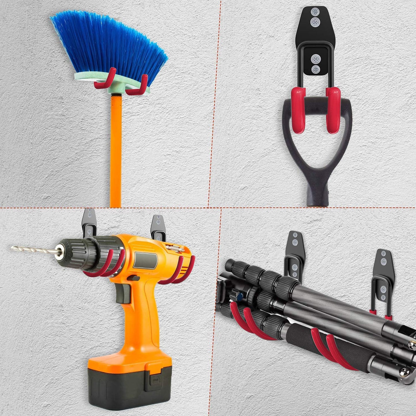 3-H Heavy Duty Garage Hooks [10 Pack] - 3-Round Welding Tech Holds 22lbs More - Thickened Steel Wall Mount for Ladders, Tools & Storage - Rustproof Utility Hardware