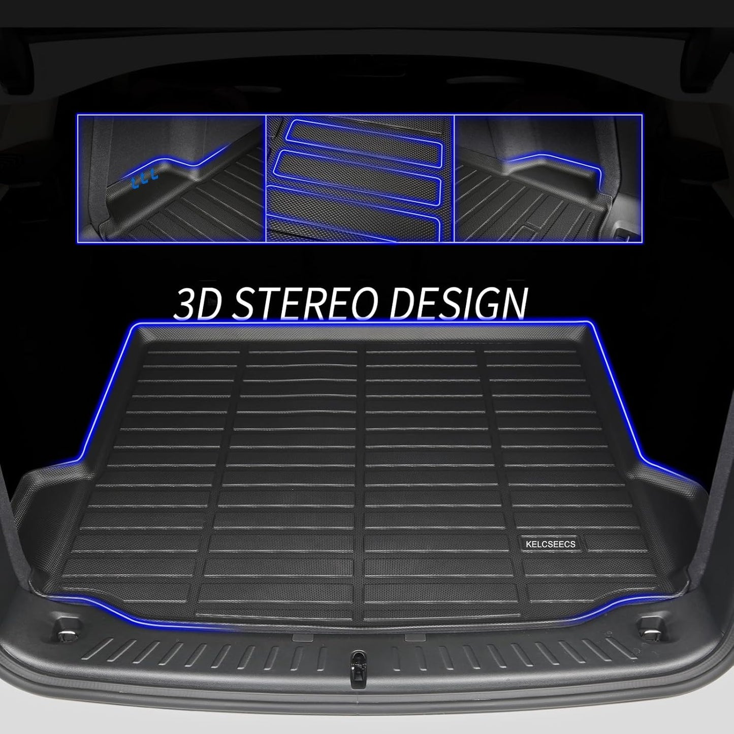 KELCSEECS® Floor Mats & Cargo Liner with Seatback Mats for 2025 Toyota 4Runner 5 Setas(Not fit Hybrid), All Weather Protection TPE Floor Liners Full Set 4Runner Accessories Black