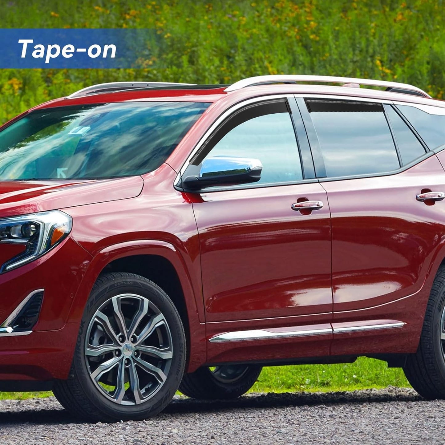 Window Visors Rain Guards Shield for 2018-2024 GMC Terrain, Out-Channel Window Vent Wind Deflectors Visors Shades for 18-24 Terrain SLE SLT AT4 Denali