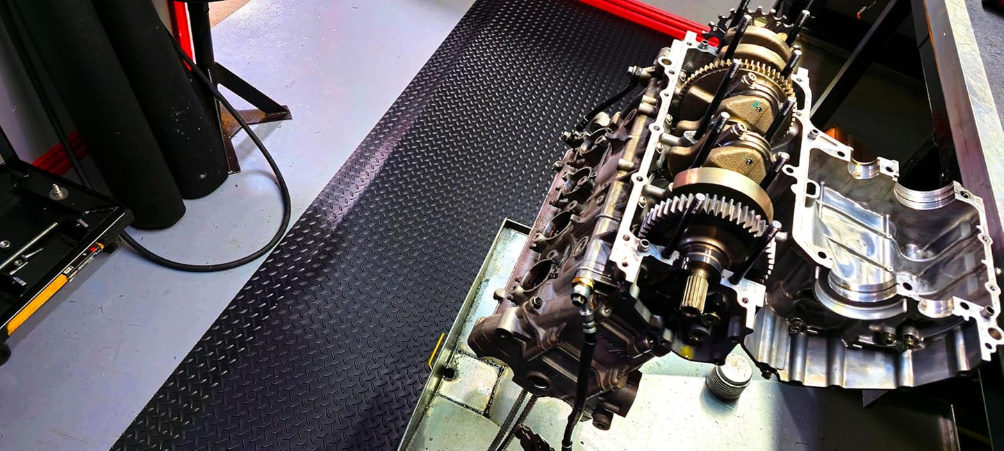 Rhino Mats, American Classic Diamond Anti-Fatigue Mats, Industrial Ergonomic Comfort Standing Mat for Work, Home, Garage, Office, Kitchen or Anywhere (Black 9/16" Thick, 3 FT. x 13 FT.)