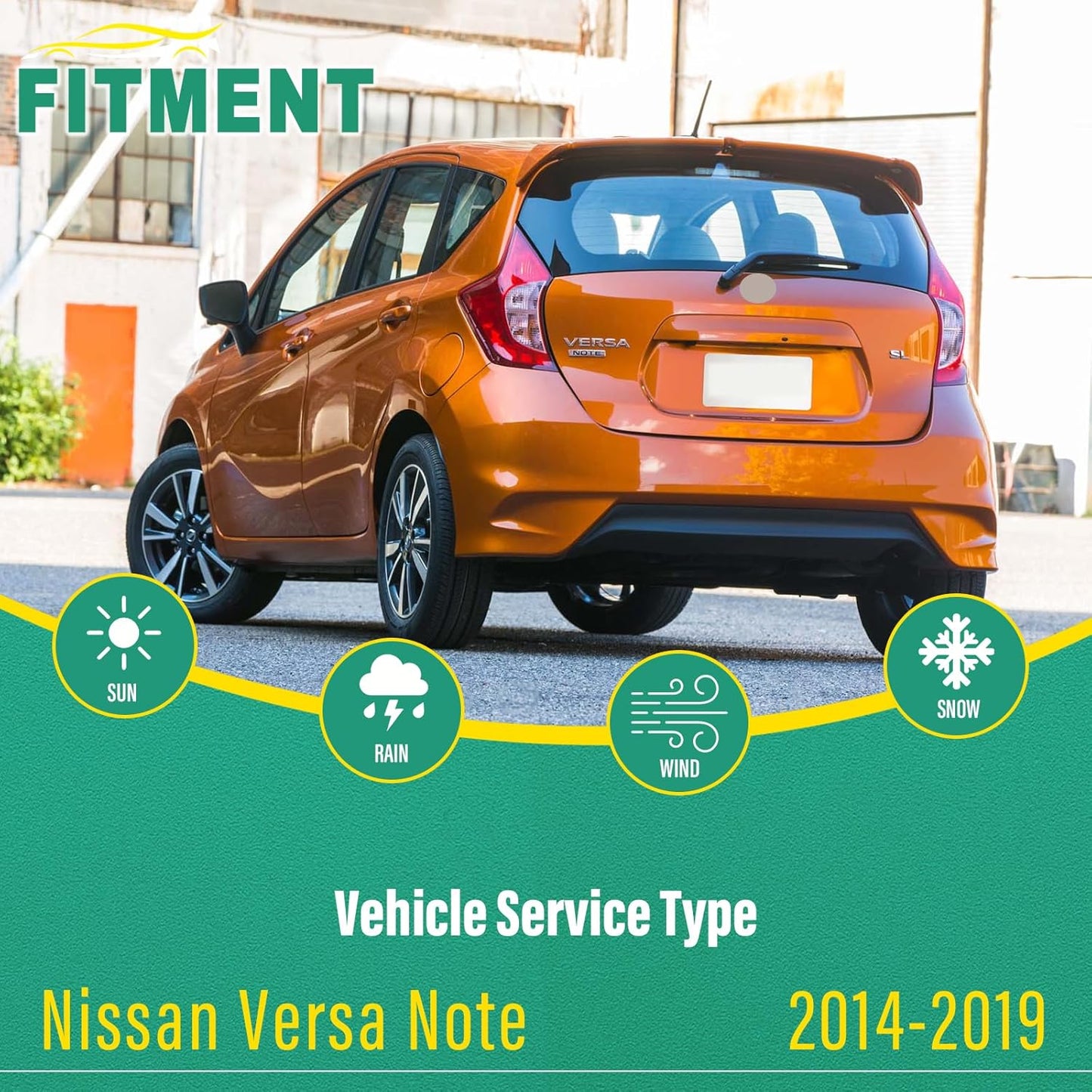 28" 12" 12" Windshield Wiper Blades Replacement for Nissan Versa Note 2014 2015 2016 2017 2018 2019 Premium All Weather Front Rear Wipers Set - OEM Quality (Pack of 3)