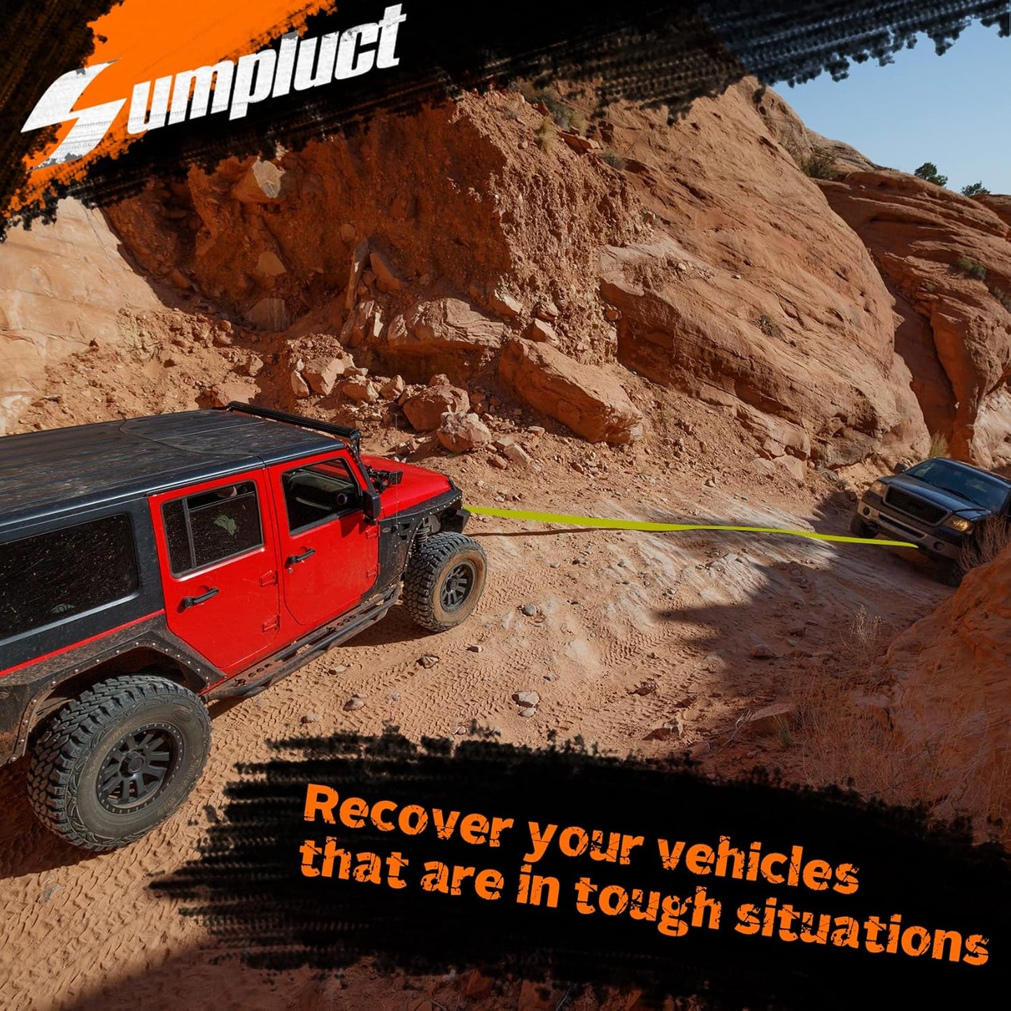 2 Pack Tow Strap 2" x 20 ft 20000 lbs Break Strength Kinetic Recovery Tow Rope with Loops,Emergency Towing Straps,Tree Saver Snatch Ropes for ATV,UTV,Car,Tractor,Vehicles,Boat,Trailer Accessories