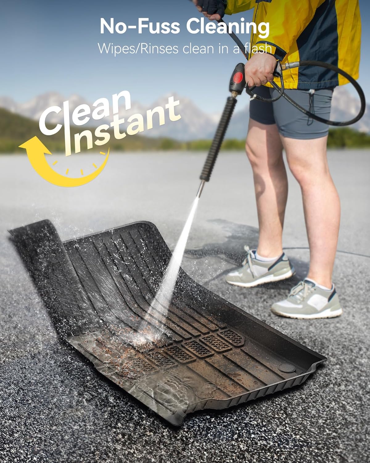 3W Floor Mats & Cargo Liner Fit for Jeep Grand Cherokee L 2021-2025 All Weather TPE Custom Fit Floor Liner for 1-3 Rows and Trunk (ONLY for 6-Passenger Without Center Console) Full Set Car Mats Black