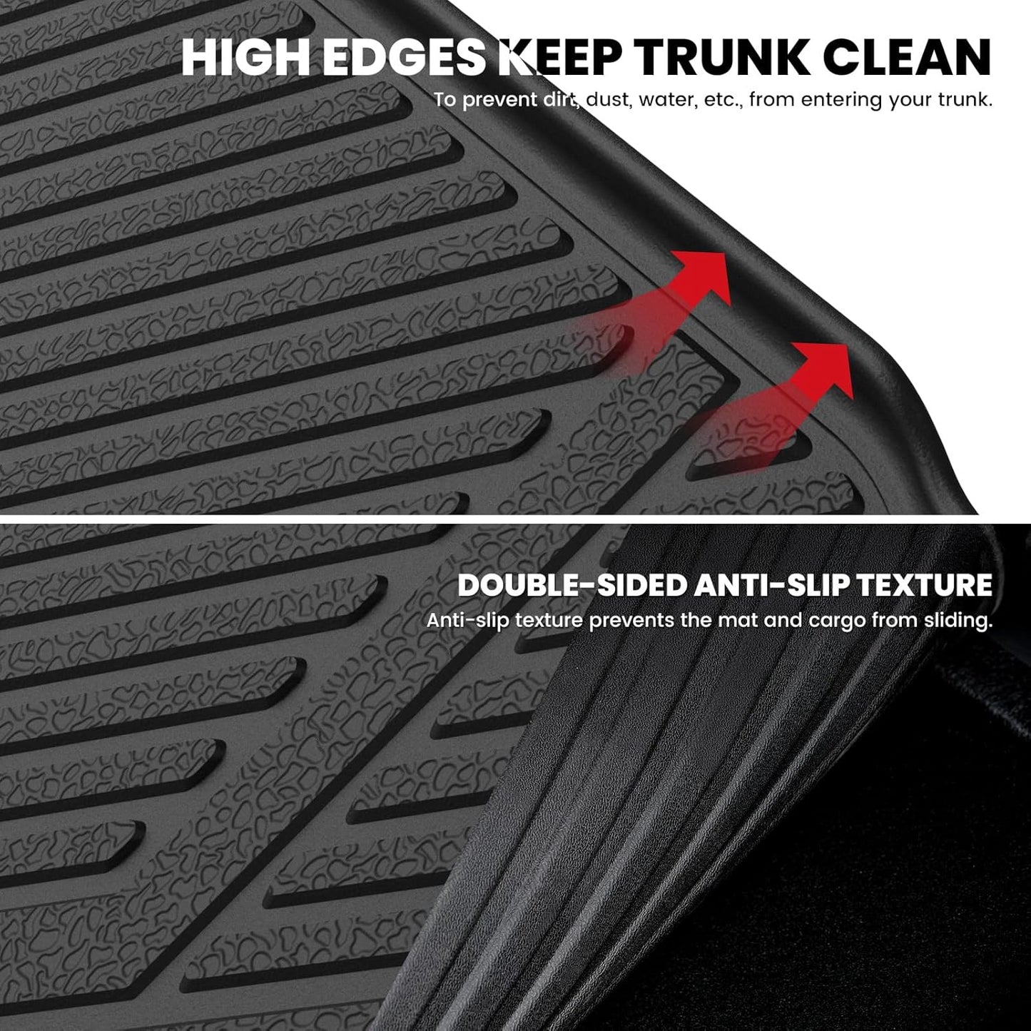 LASFIT Trunk Mat for Honda Passport 2019 2020 2021 2022 2023 2024 2025, All Weather Custom Fit TPE Cargo Mat Trunk Tray Cargo Tray, Black