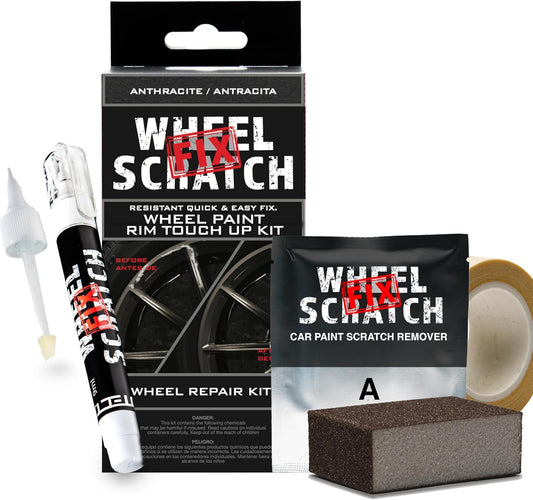 Anthracite Gray Rim Touch Up Paint Kit, Car Wheel Scratch Repair Kit, Wheel Touch Up Paint Pen, curb rim repair kit, curb rash repair Kit, Universal Rim Alloy Wheel Paint Grey Anthracite (Anthracite Gray)