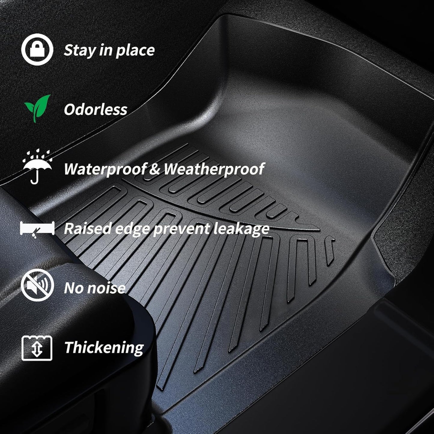 Floor Liners for 2026 Passport TPE All Weather Protection 1st & 2nd Row Car Floor Mats Accessories-Black