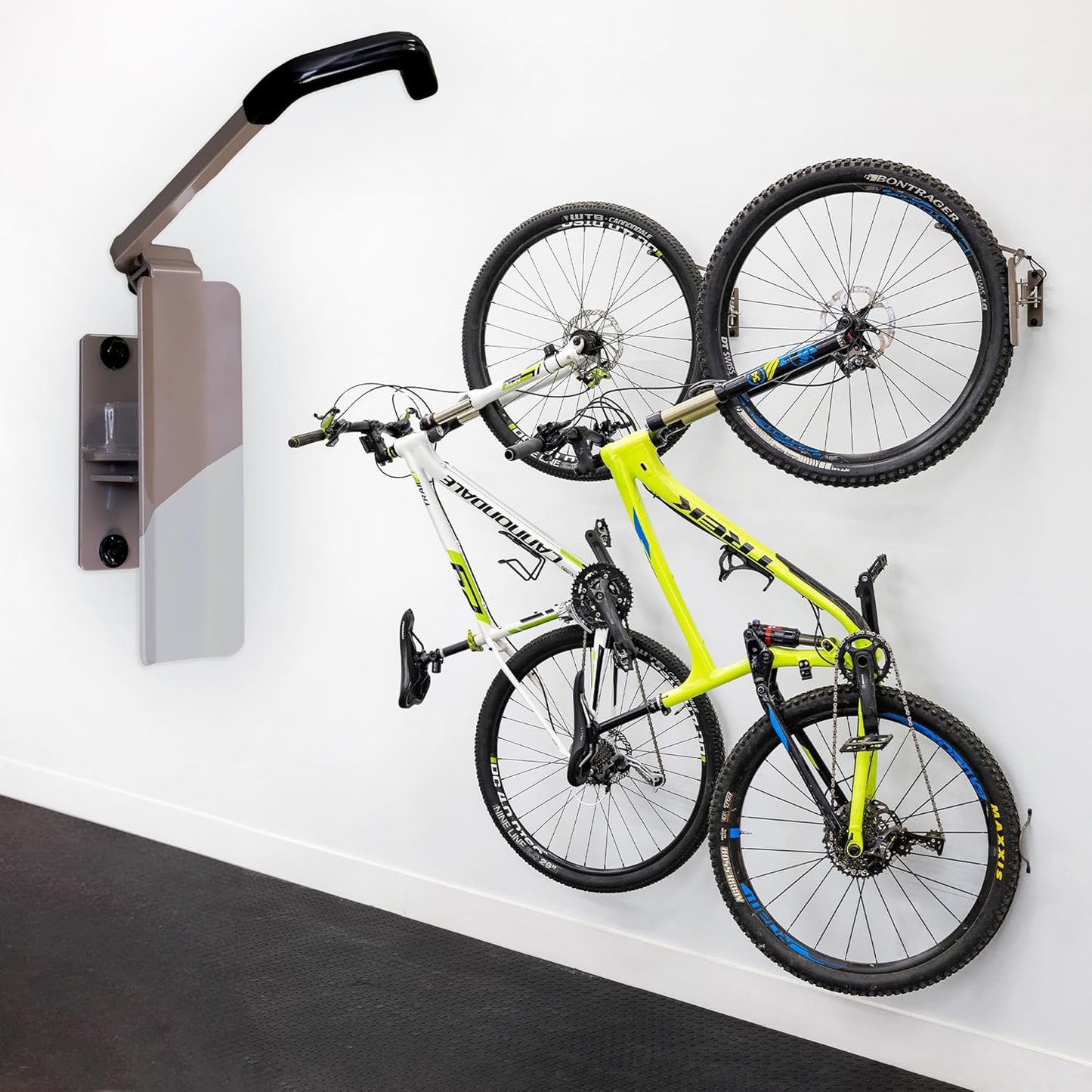 StoreYourBoard Bike Swivel Rack – Wall Mounted Garage Bike Storage, Vertical Hanger with 120° Swing Design & Stopper, Space-Saving Indoor Wall Mount – Fits Kids Bikes, BMX & More