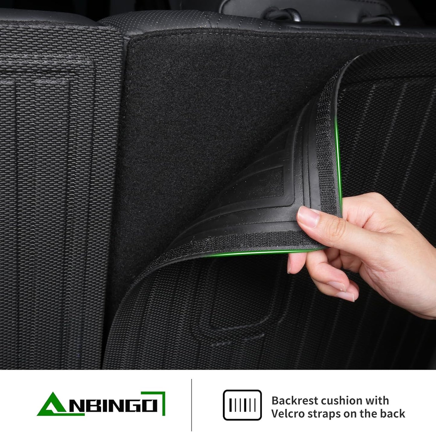 ANBINGO® Floor Mats & SeatBack Cargo Liner | CX90 2024-2025 6 Passenger | 2nd Row with Bucket Seat or Captain Seat | (50/50 Velcro Tape Fixed Backmats) TPE 3 Rows Waterproof Car Mat